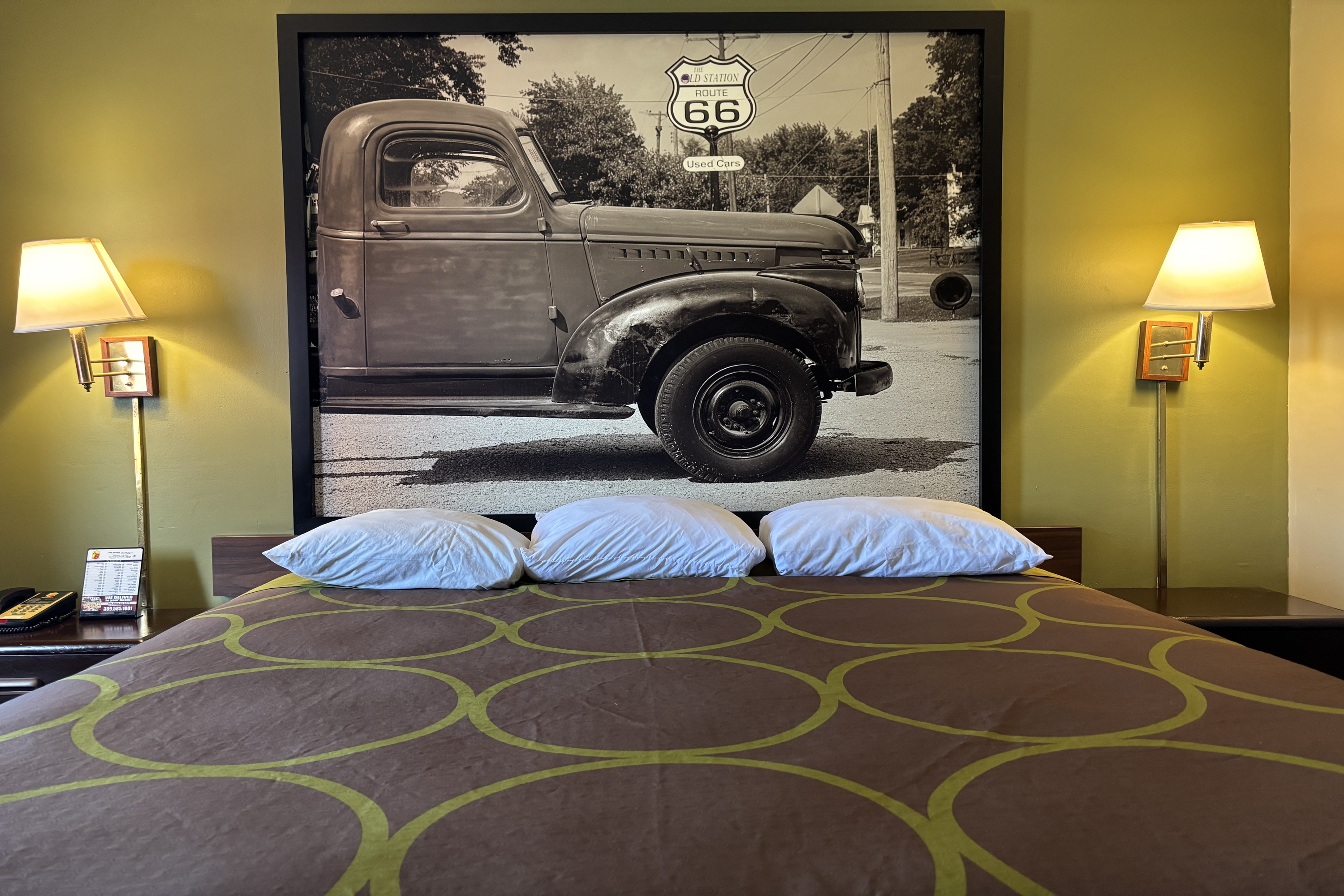 Guest room at the Super 8 by Wyndham Normal Bloomington in Normal, Illinois