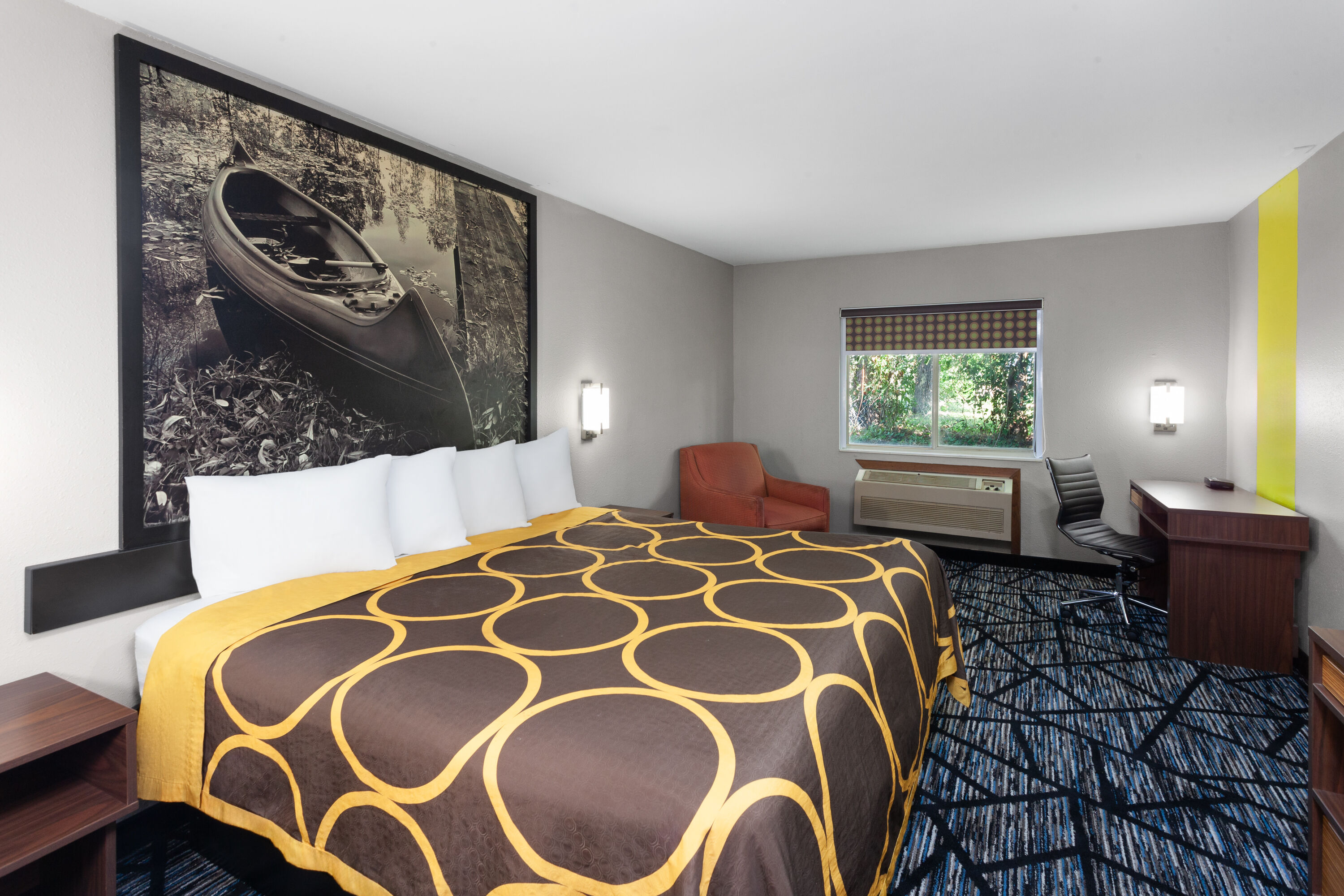 Guest room at the Super 8 by Wyndham Olney in Olney, Illinois