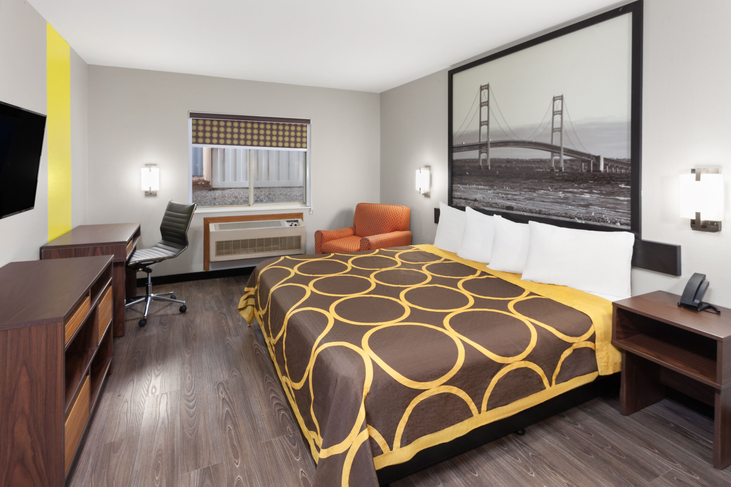 Guest room at the Super 8 by Wyndham Olney in Olney, Illinois