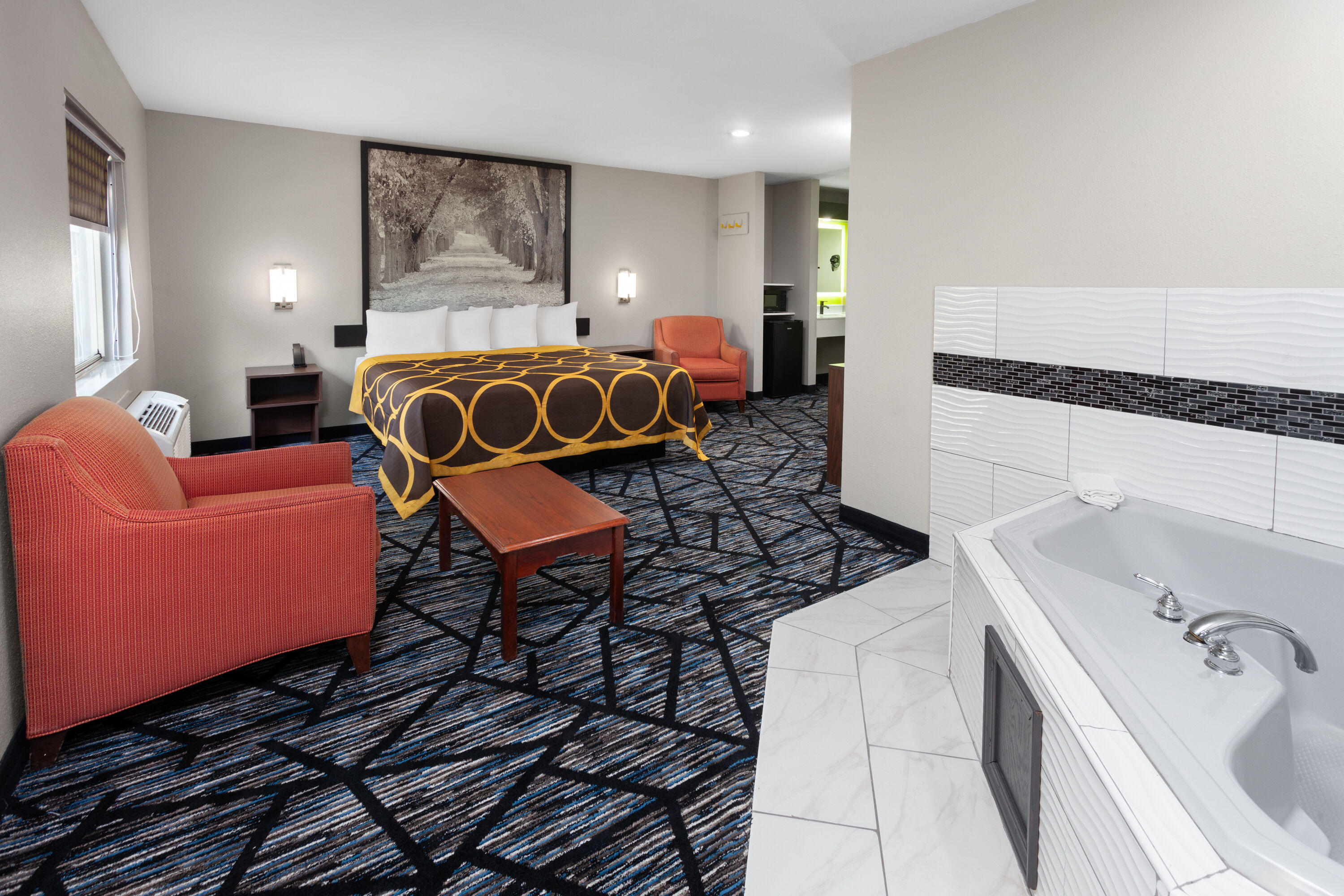 Guest room at the Super 8 by Wyndham Olney in Olney, Illinois