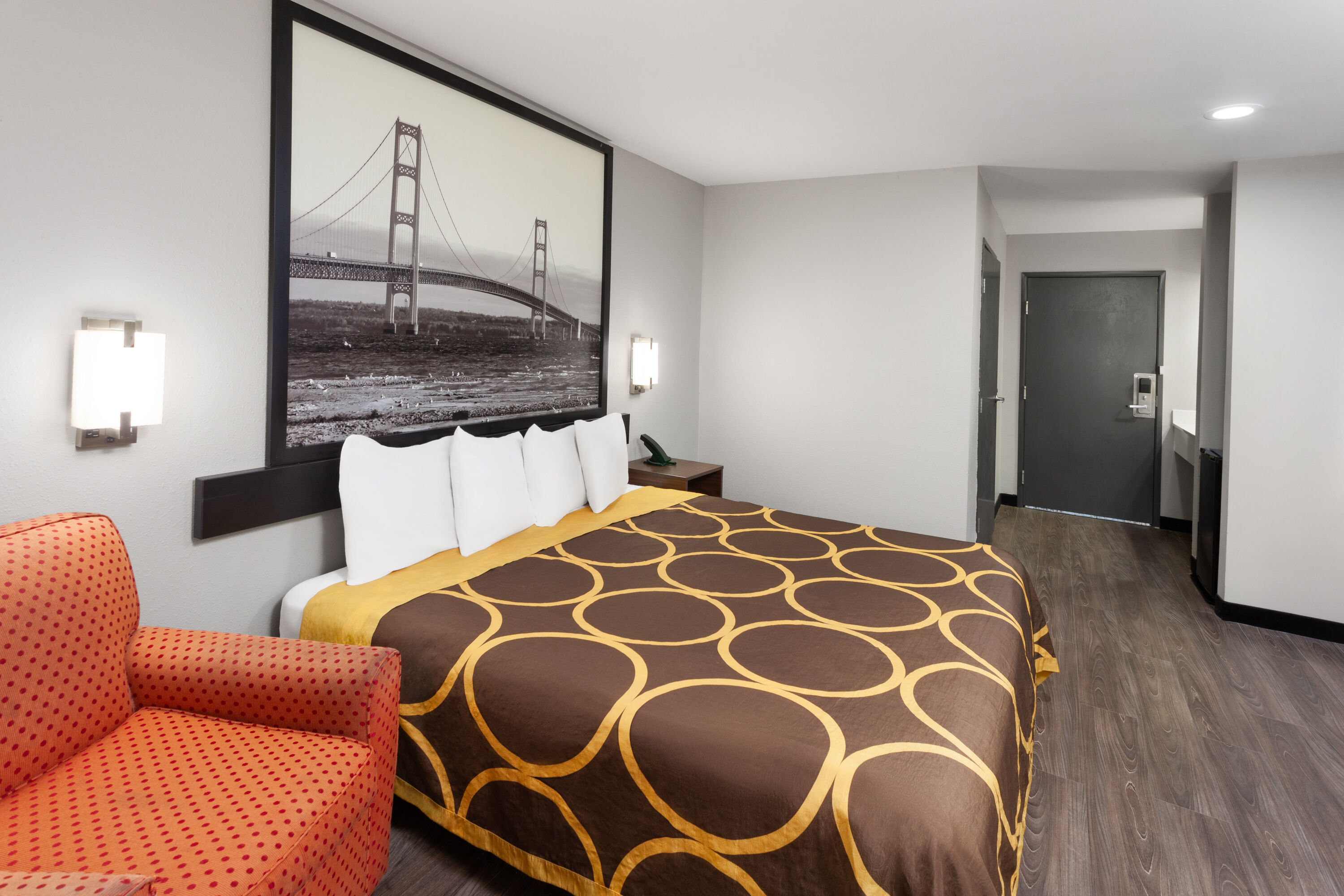 Guest room at the Super 8 by Wyndham Olney in Olney, Illinois