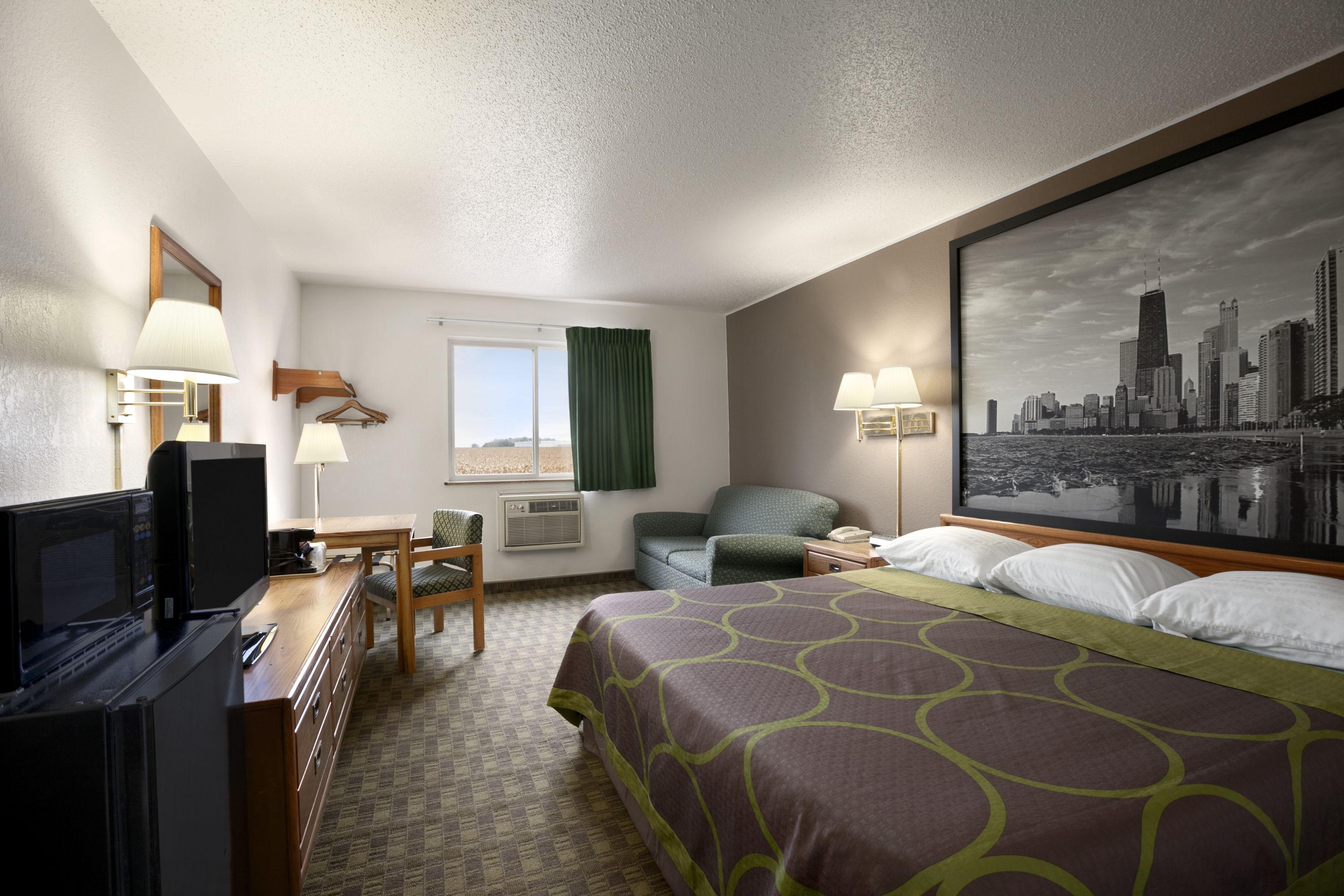 Guest room at the Super 8 by Wyndham Peru Starved Rock State Park in Peru, Illinois