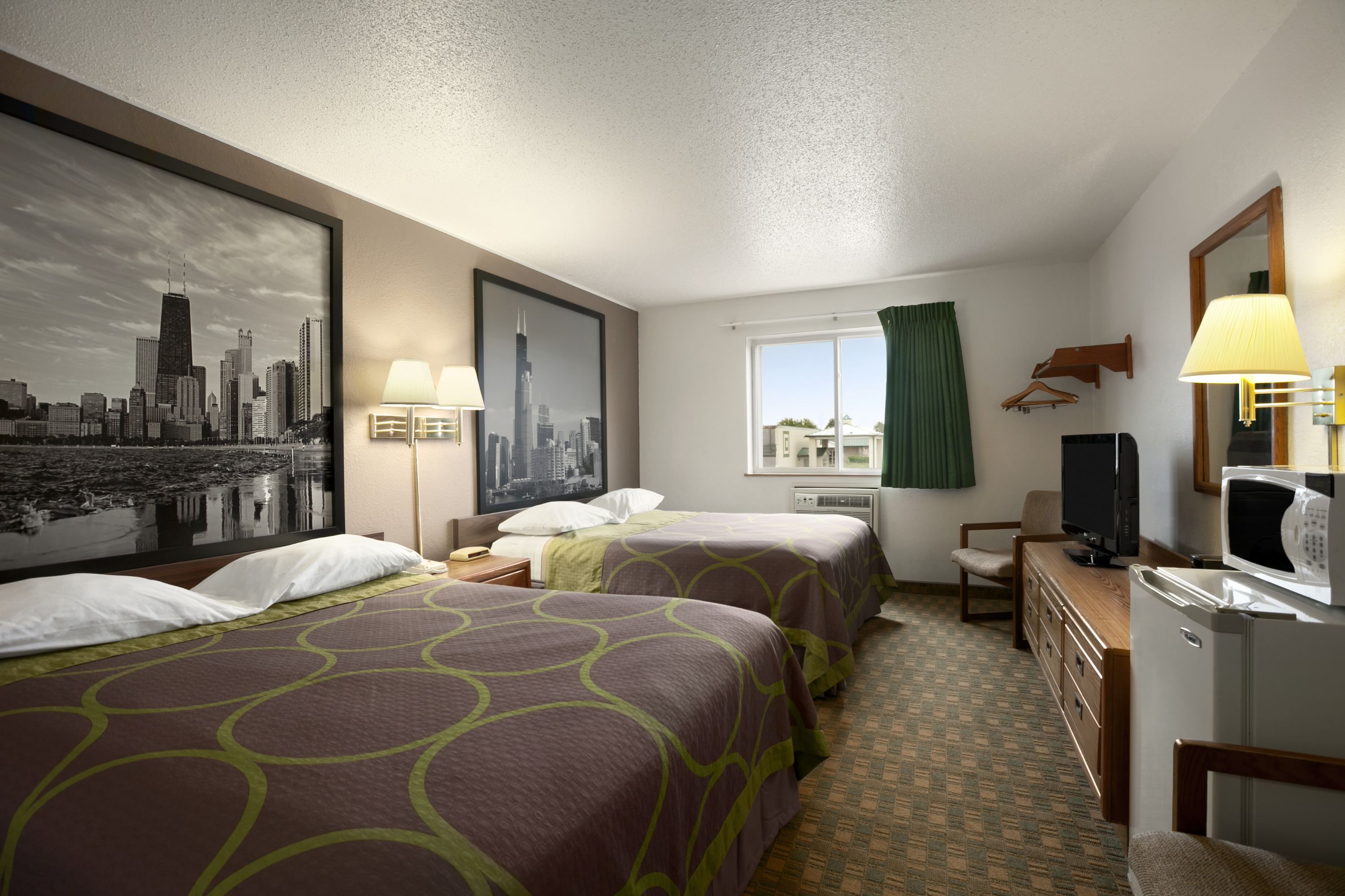 Guest room at the Super 8 by Wyndham Peru Starved Rock State Park in Peru, Illinois