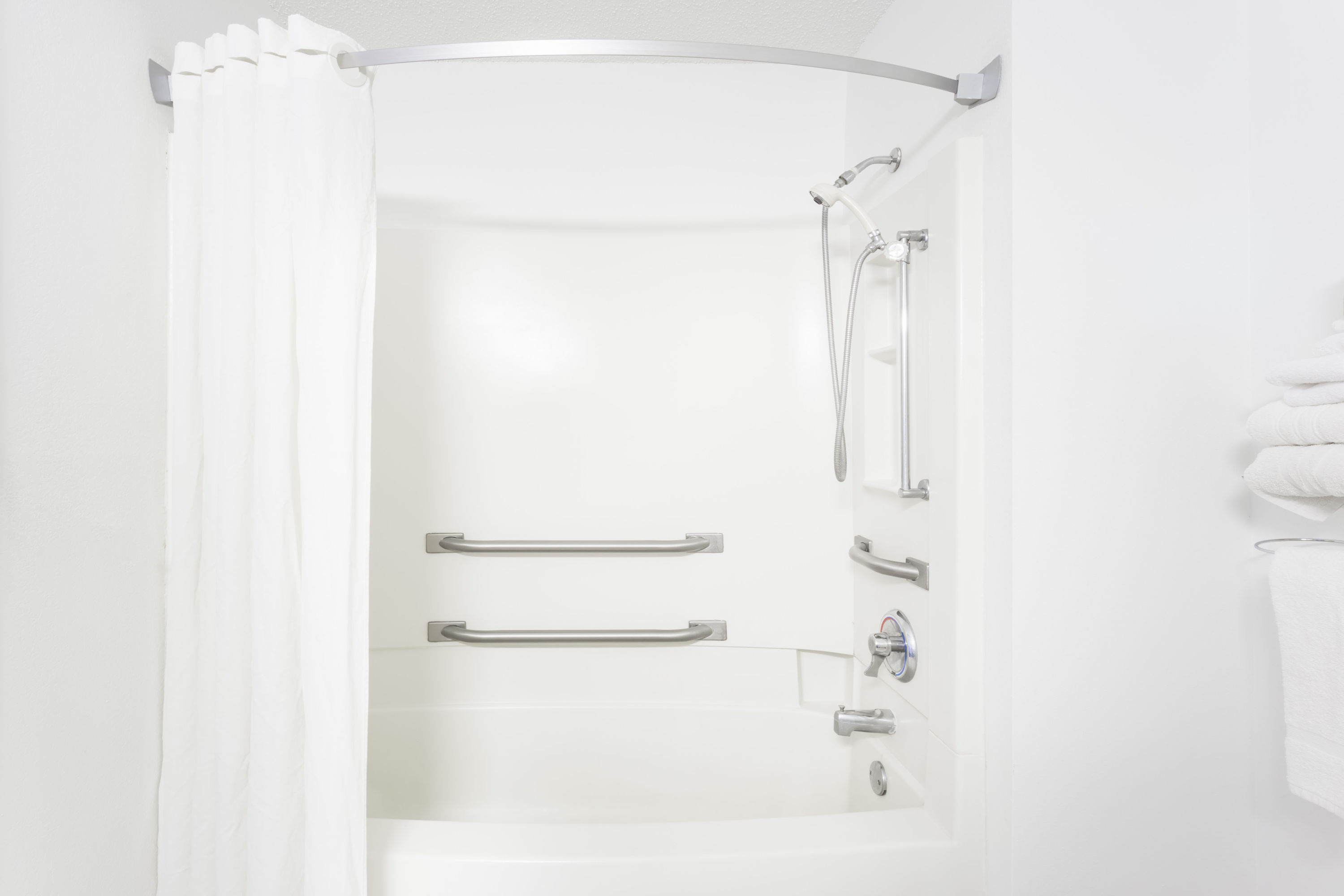 Guest room at the Super 8 by Wyndham Pontiac in Pontiac, Illinois