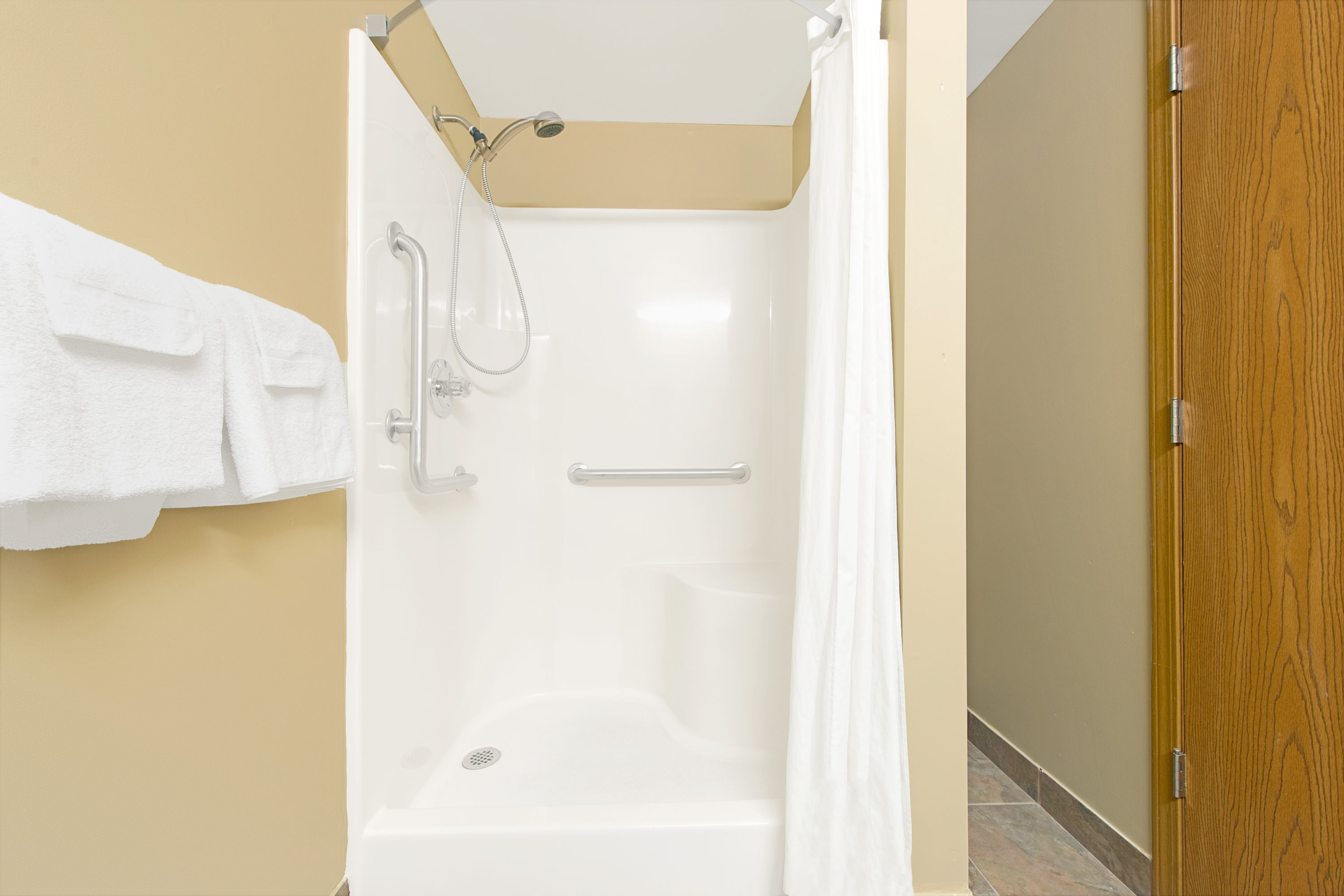 Guest room at the Super 8 by Wyndham Rockford I-90/Casino District in Rockford, Illinois