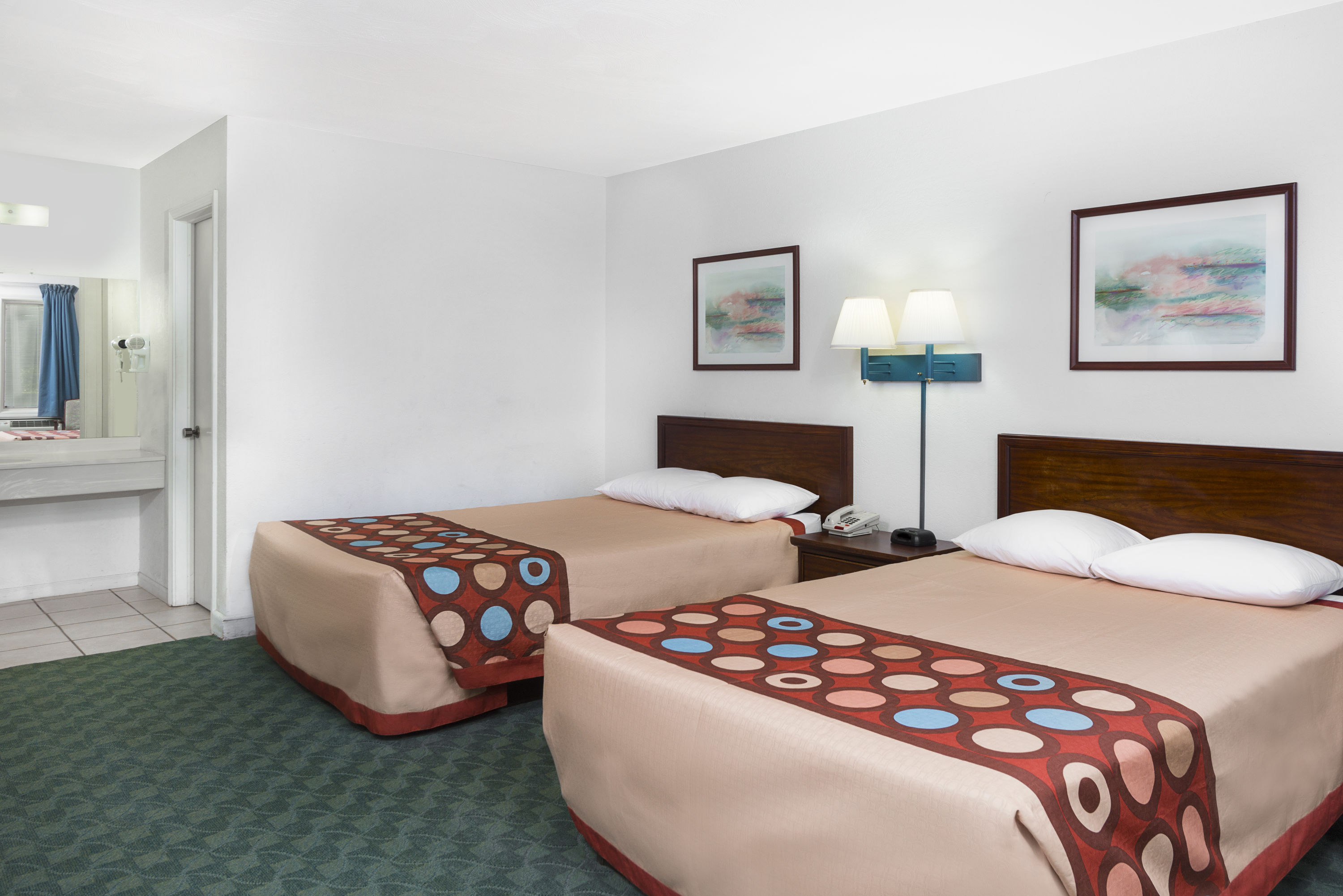 Guest room at the Super 8 by Wyndham Taylorville IL in Taylorville, Illinois