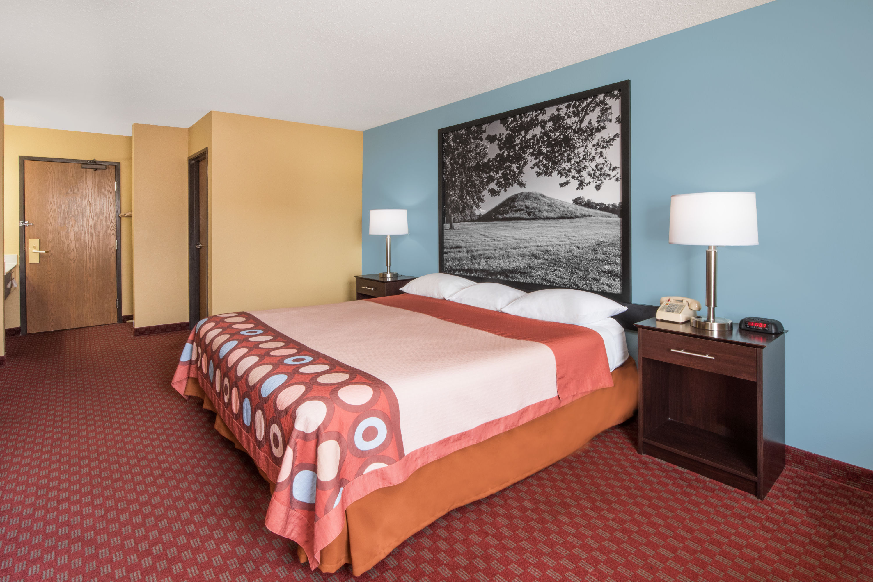 Guest room at the Super 8 by Wyndham Troy IL/St. Louis Area in Troy, Illinois