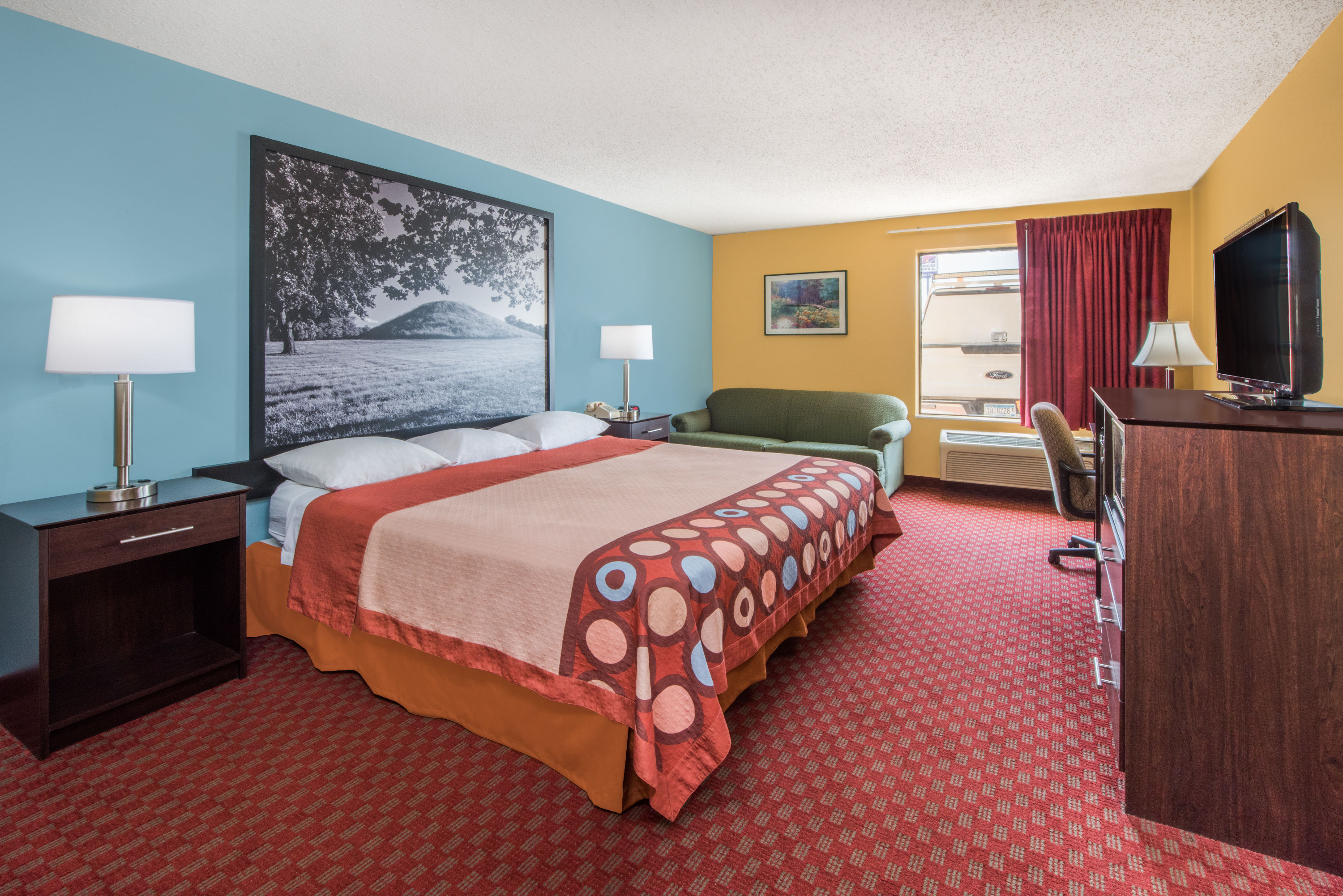 Guest room at the Super 8 by Wyndham Troy IL/St. Louis Area in Troy, Illinois