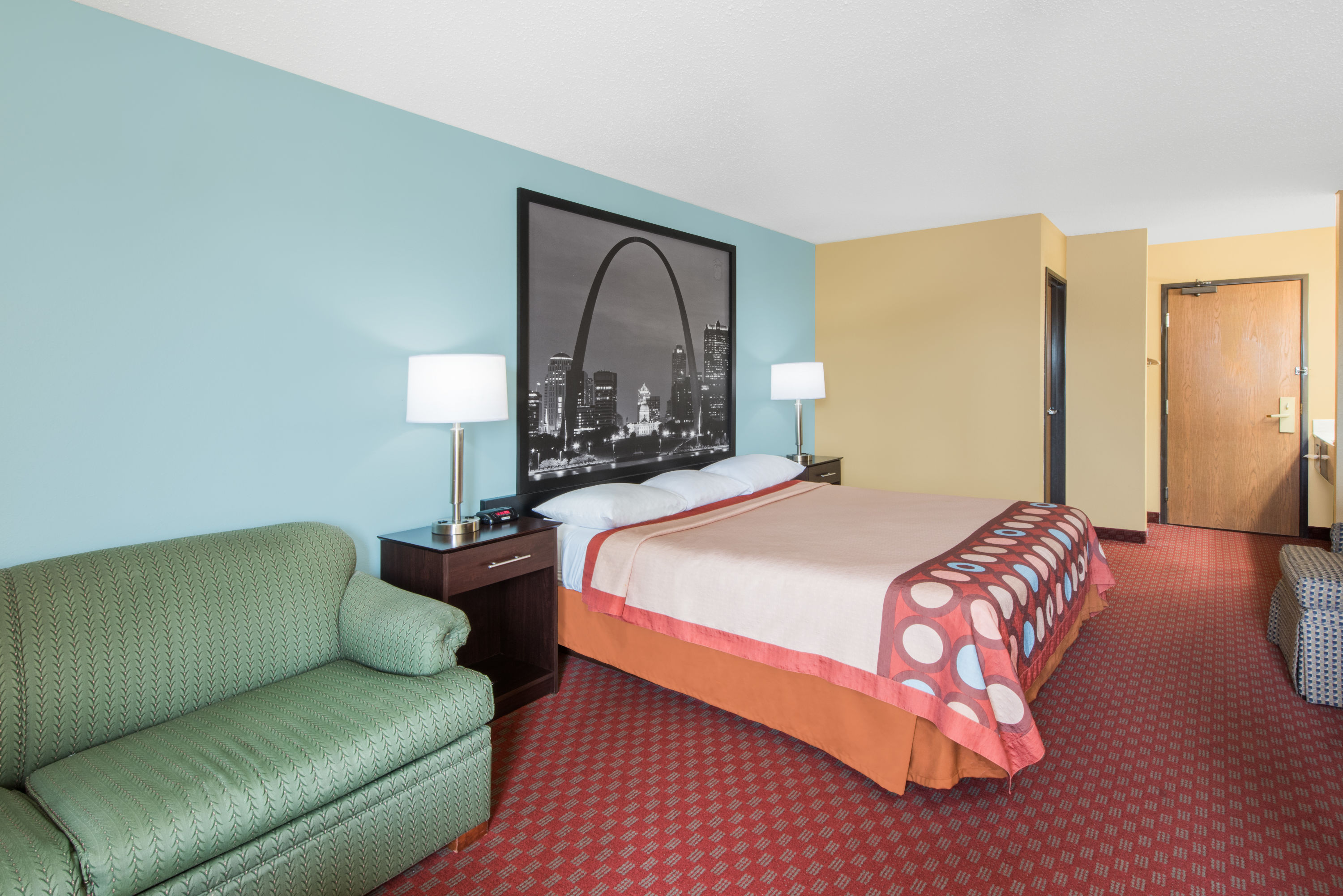 Guest room at the Super 8 by Wyndham Troy IL/St. Louis Area in Troy, Illinois