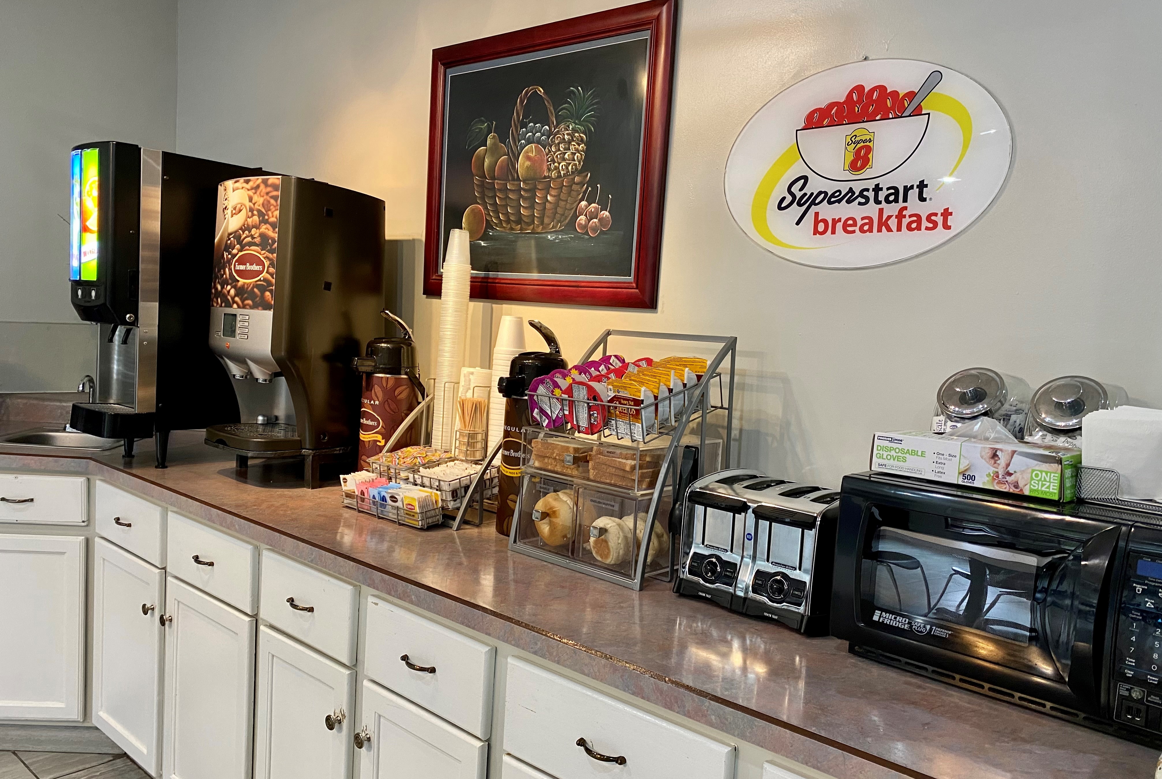 Free breakfast at Super 8 by Wyndham Bloomington University Area in Bloomington, Indiana