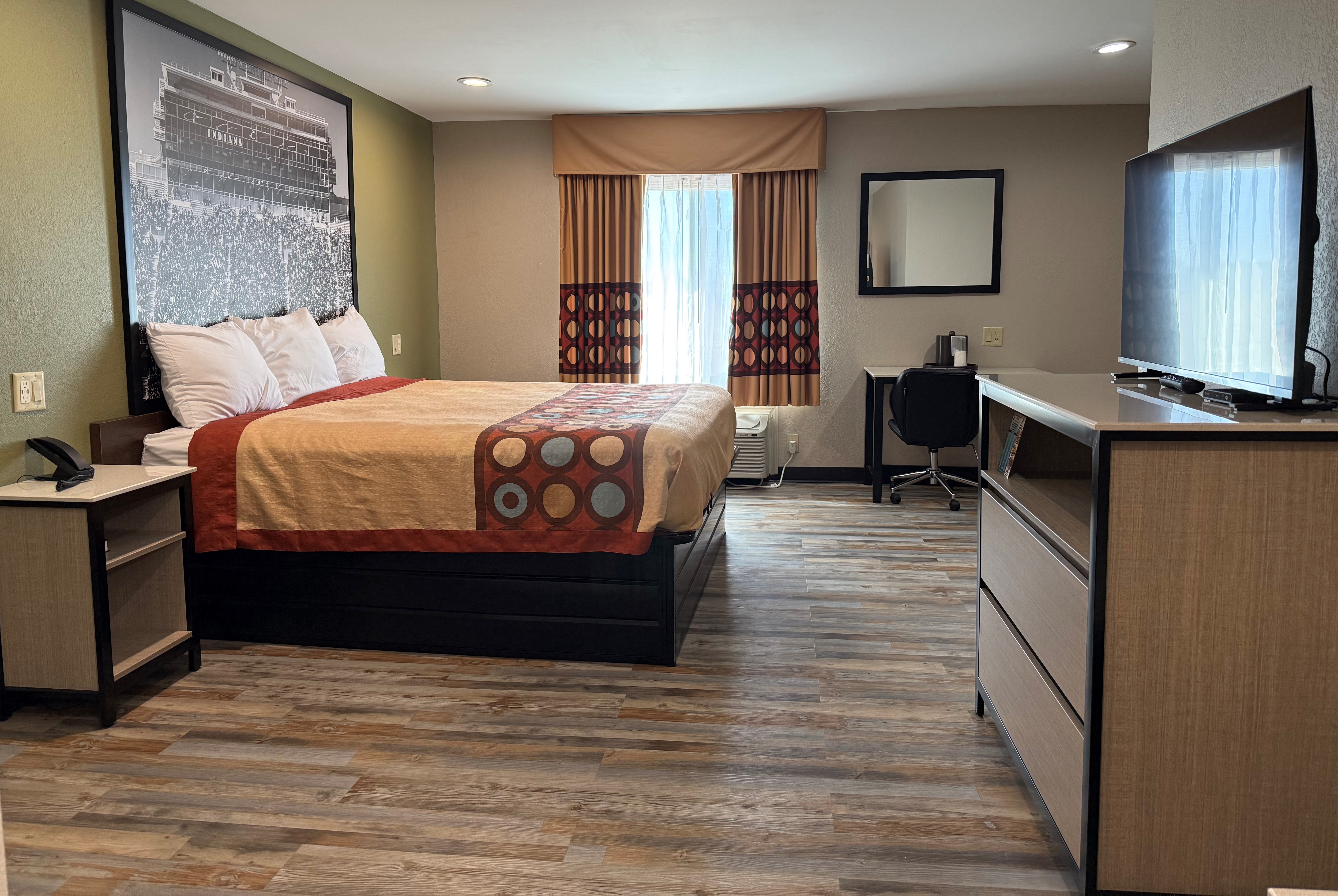 Guest room at the Super 8 by Wyndham Frankfort IN in Frankfort, Indiana