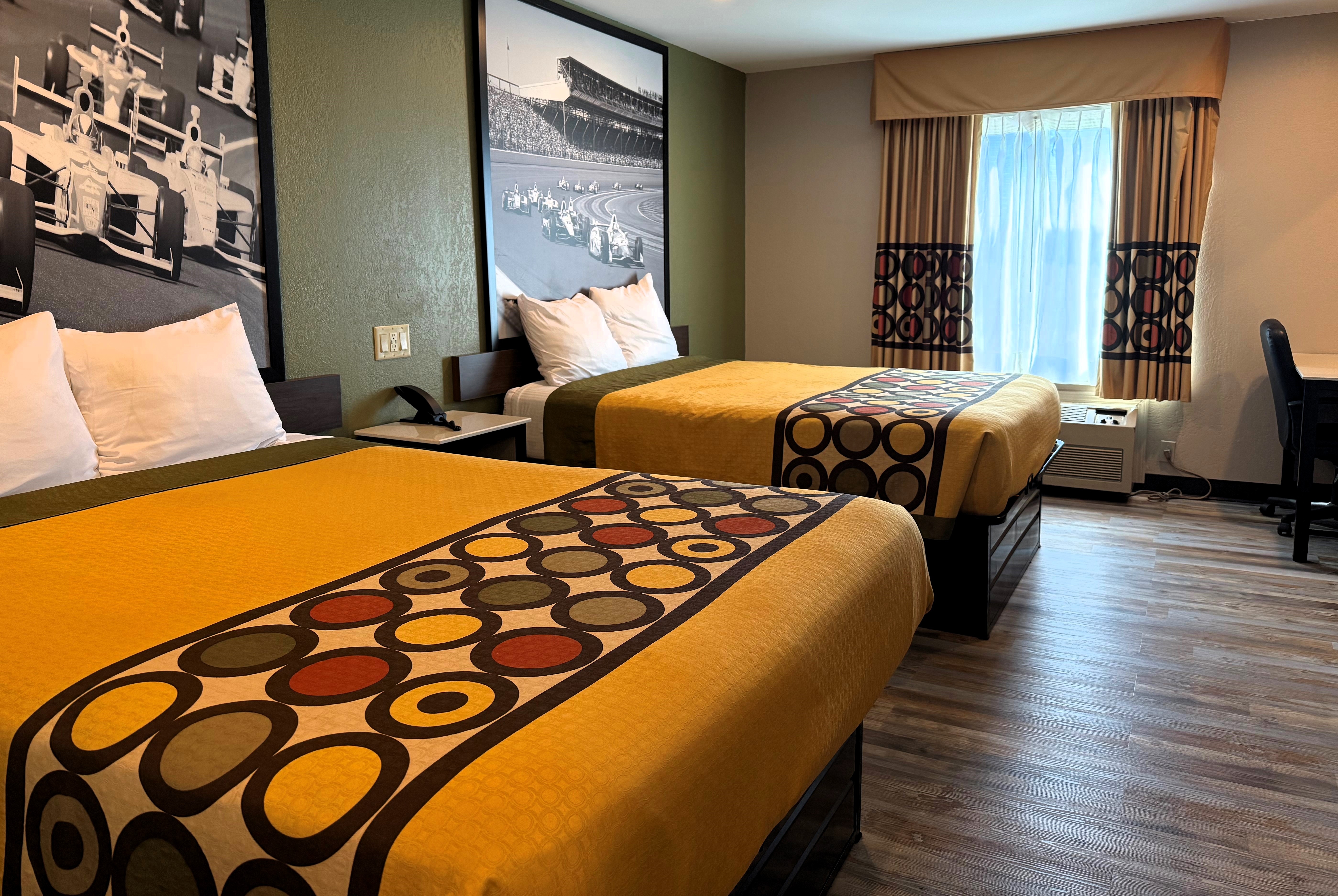 Guest room at the Super 8 by Wyndham Frankfort IN in Frankfort, Indiana