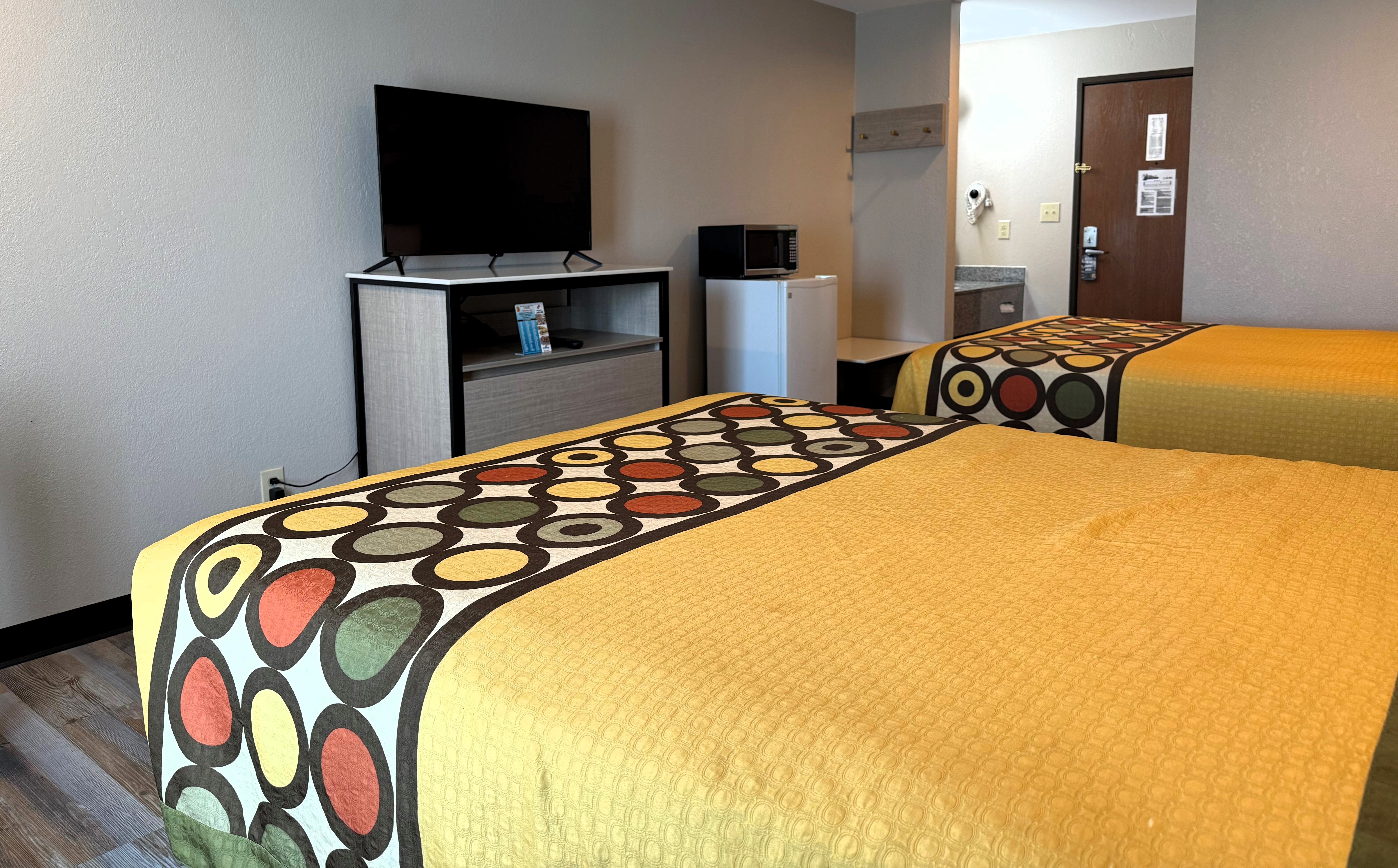 Guest room at the Super 8 by Wyndham Frankfort IN in Frankfort, Indiana