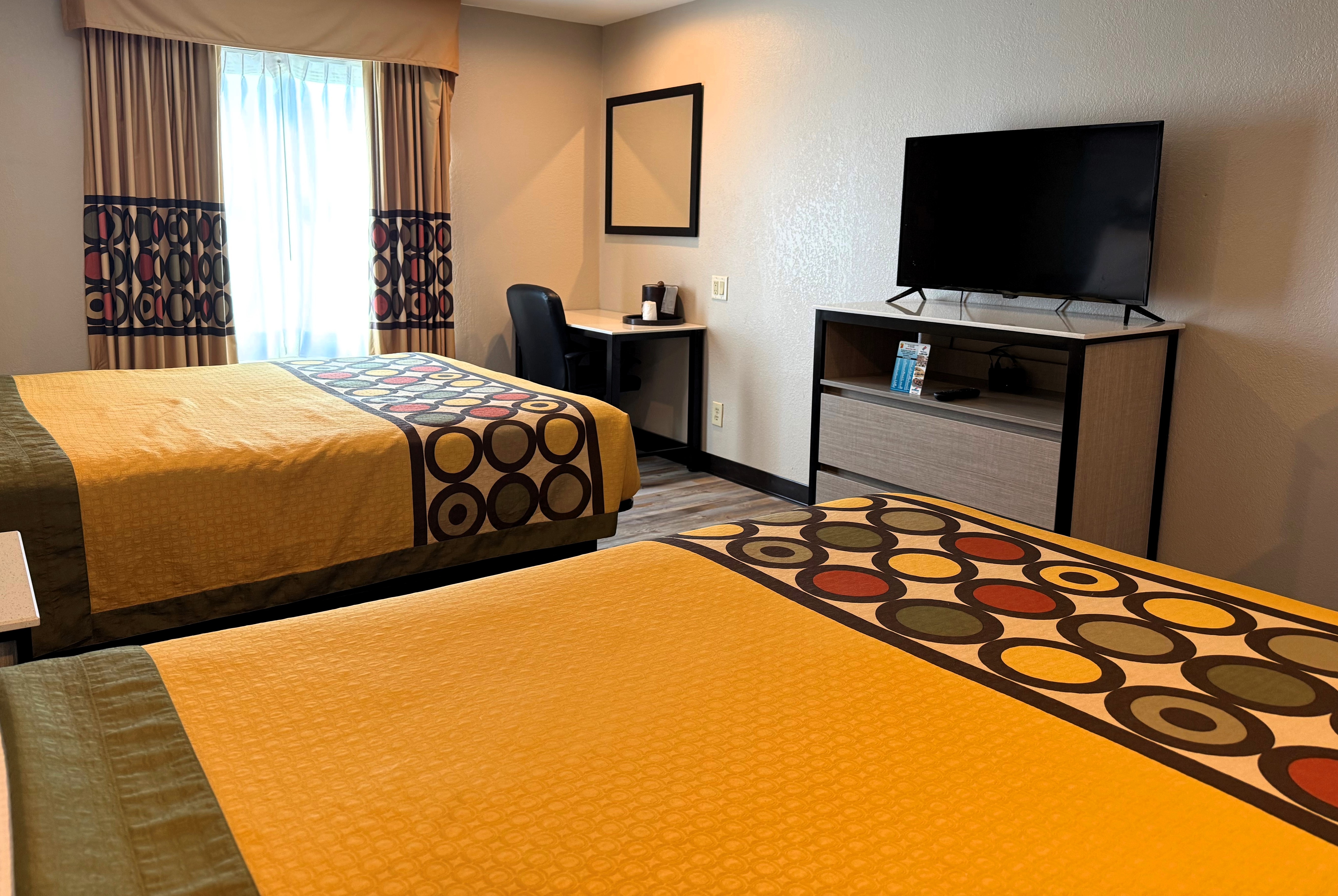 Guest room at the Super 8 by Wyndham Frankfort IN in Frankfort, Indiana