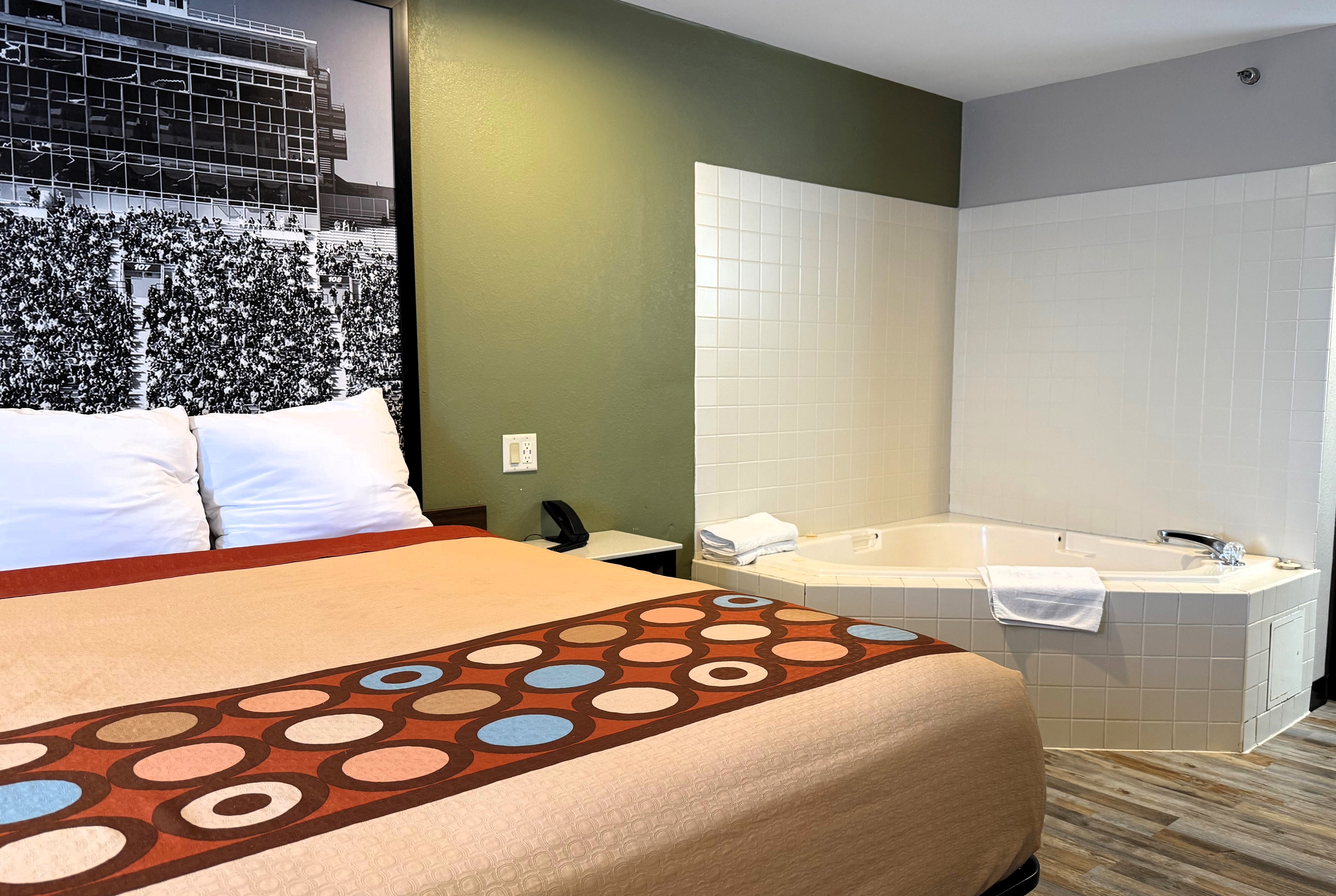 Guest room at the Super 8 by Wyndham Frankfort IN in Frankfort, Indiana