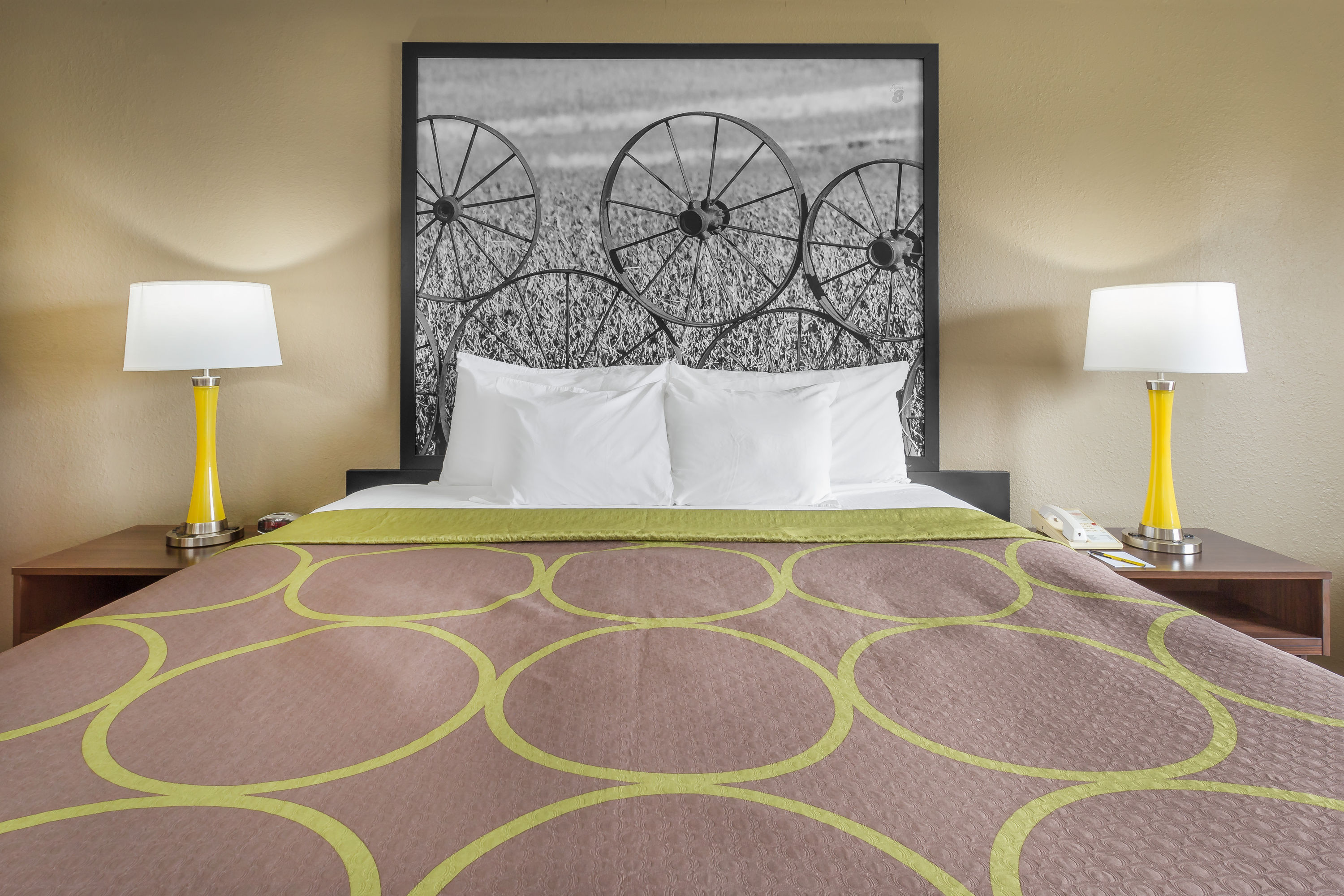 Guest room at the Super 8 by Wyndham Hebron Lowell Area in Hebron, Indiana