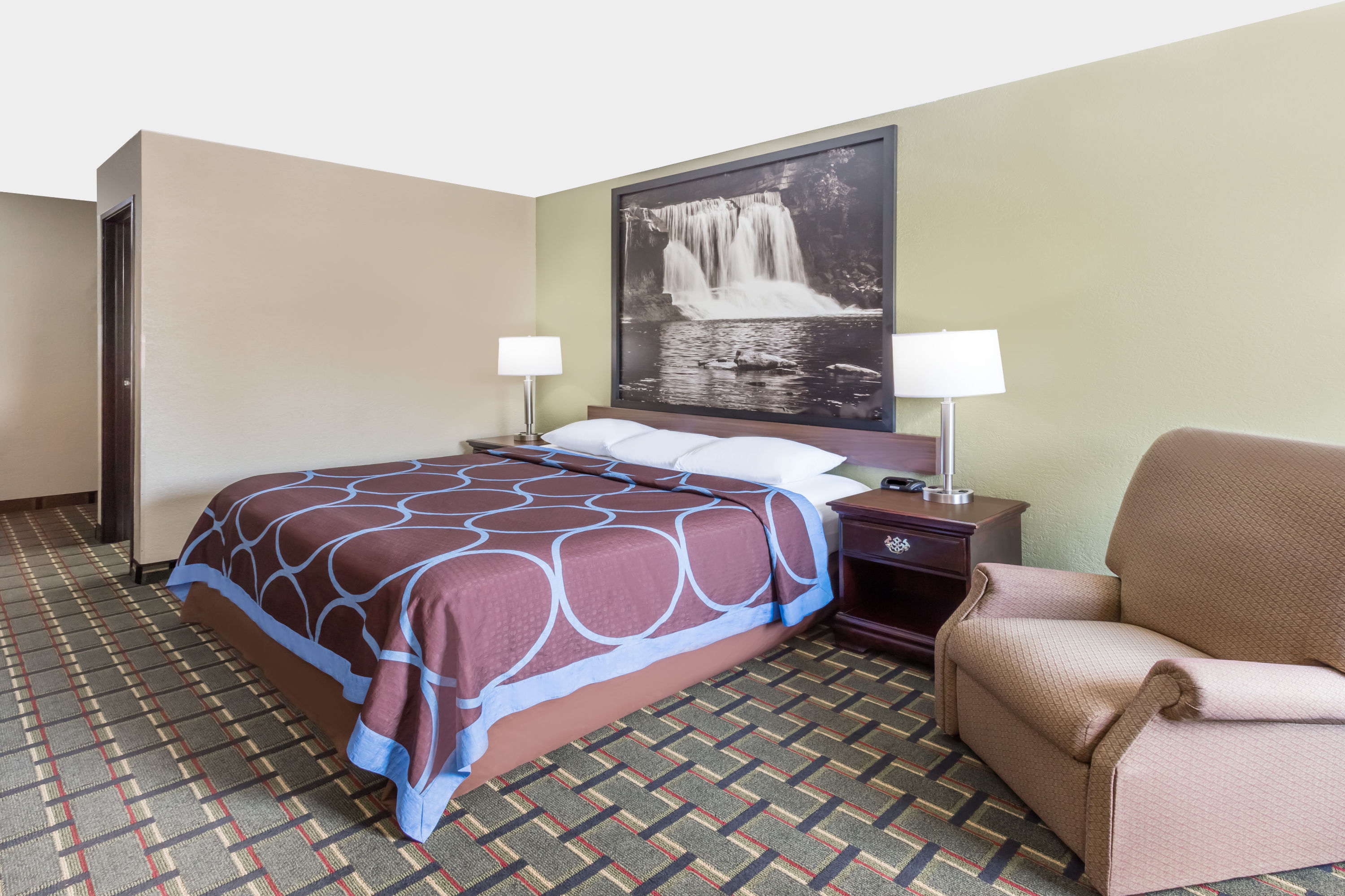 Guest room at the Super 8 by Wyndham Logansport in Logansport, Indiana