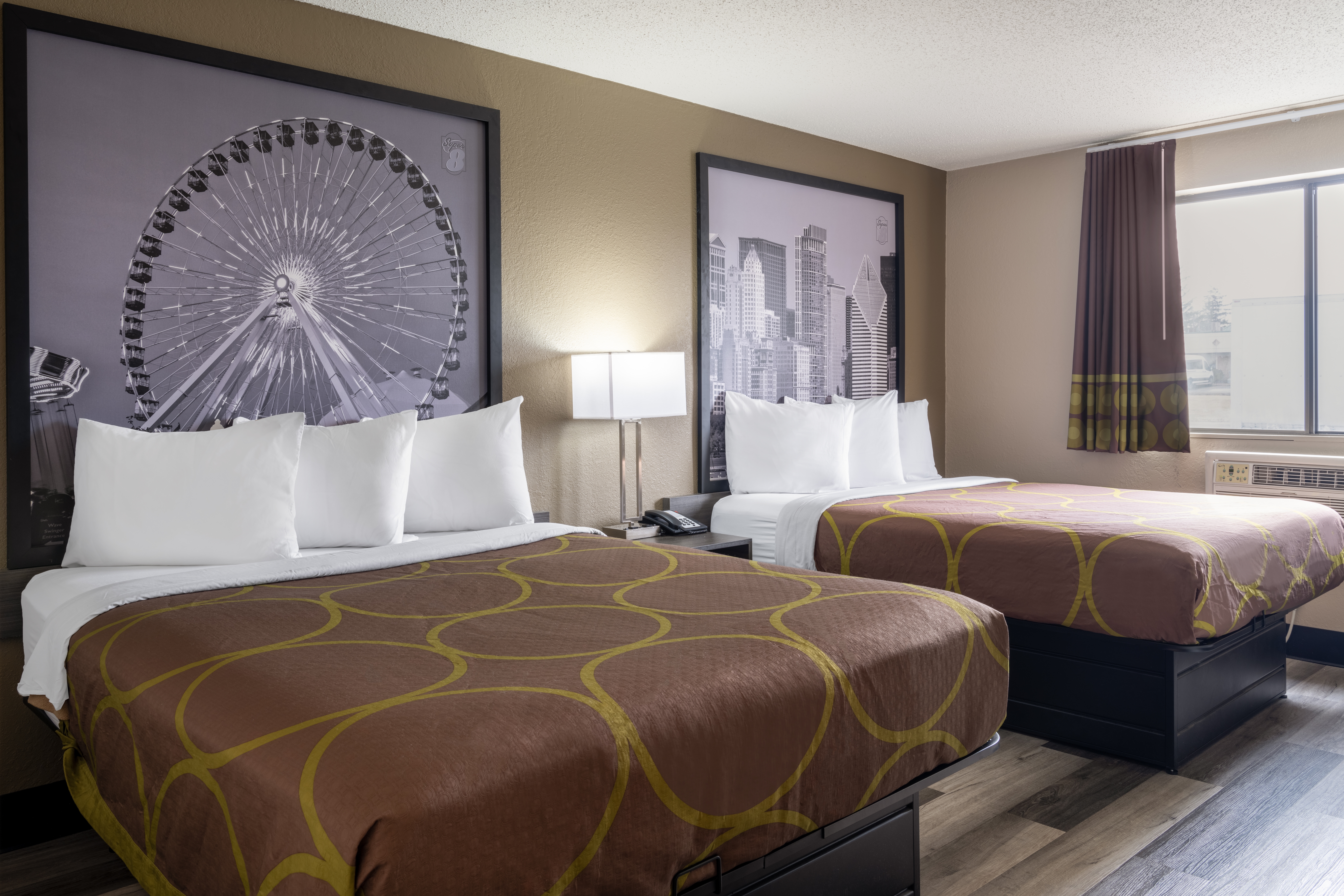 Guest room at the Super 8 by Wyndham Merrillville in Merrillville, Indiana