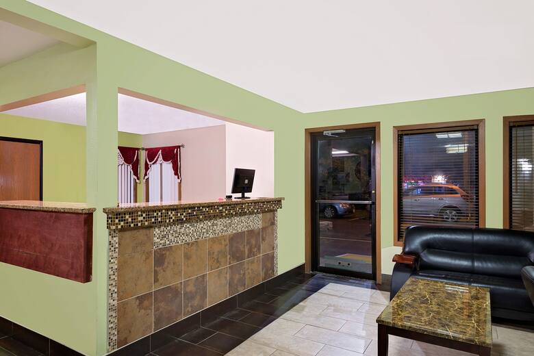 Super 8 Muncie/Ball St. College Area hotel lobby in Muncie, Indiana