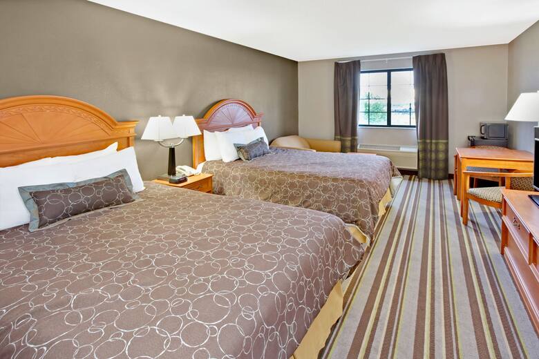 Guest room at the Super 8 South Bend in South Bend, Indiana