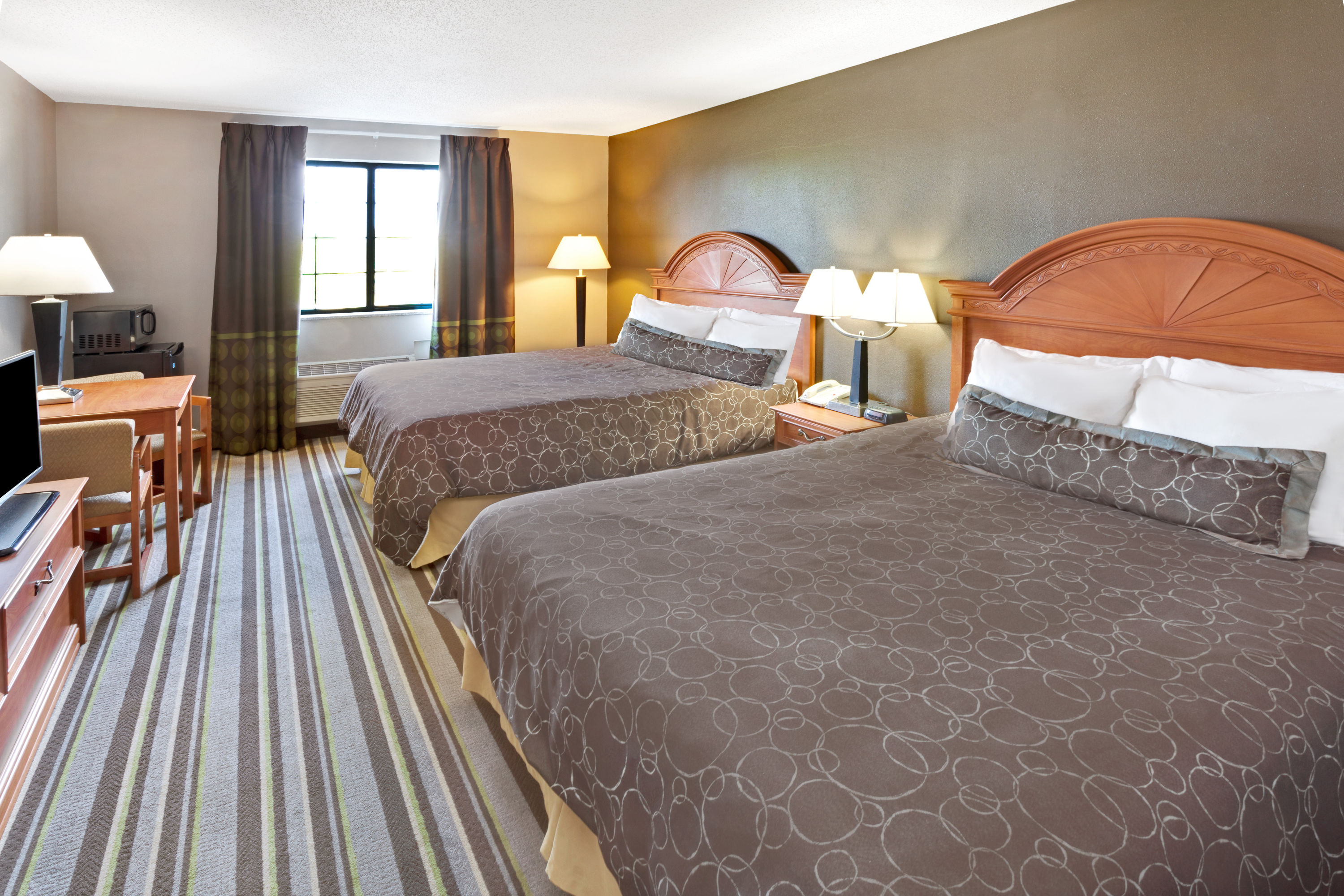 Guest room at the Super 8 by Wyndham South Bend in South Bend, Indiana