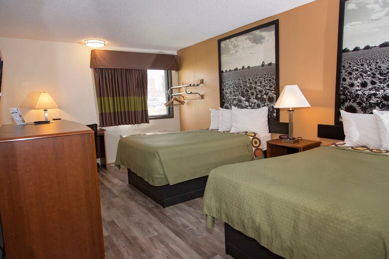 Guest room at the Super 8 Concordia in Concordia, Kansas