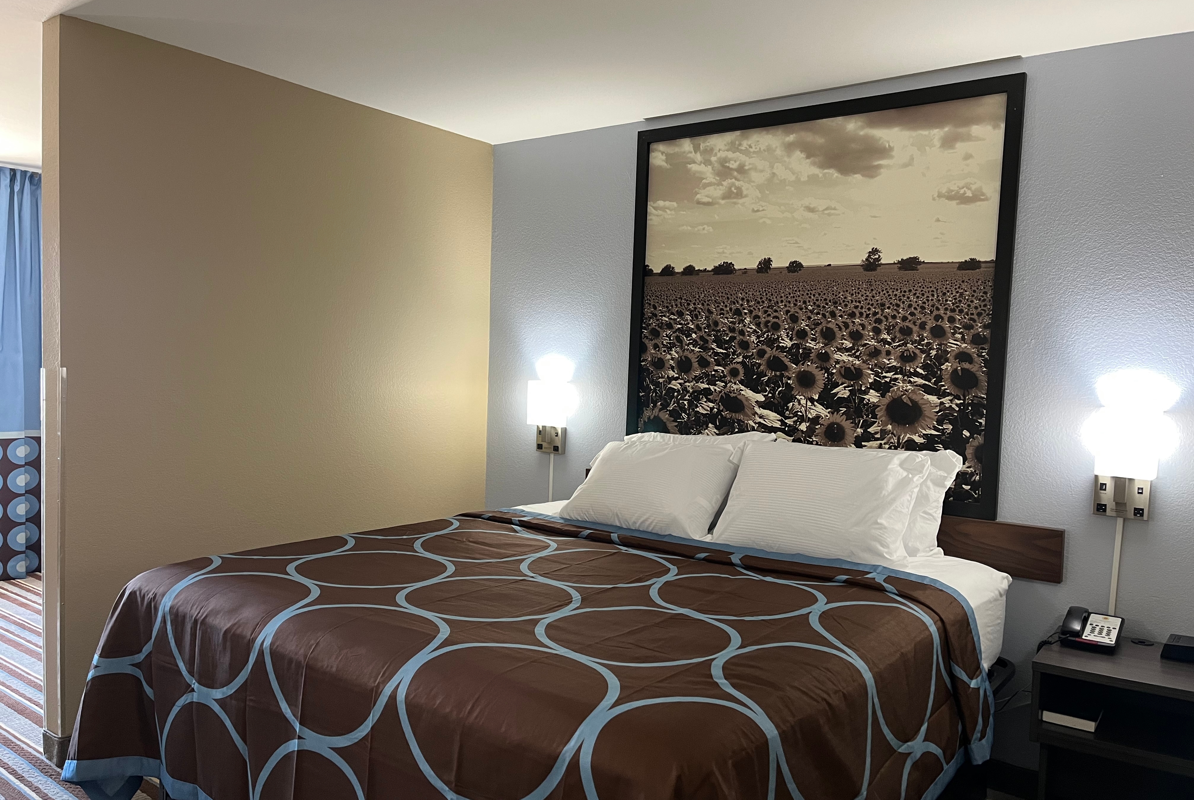Guest room at the Super 8 by Wyndham Independence KS in Independence, Kansas