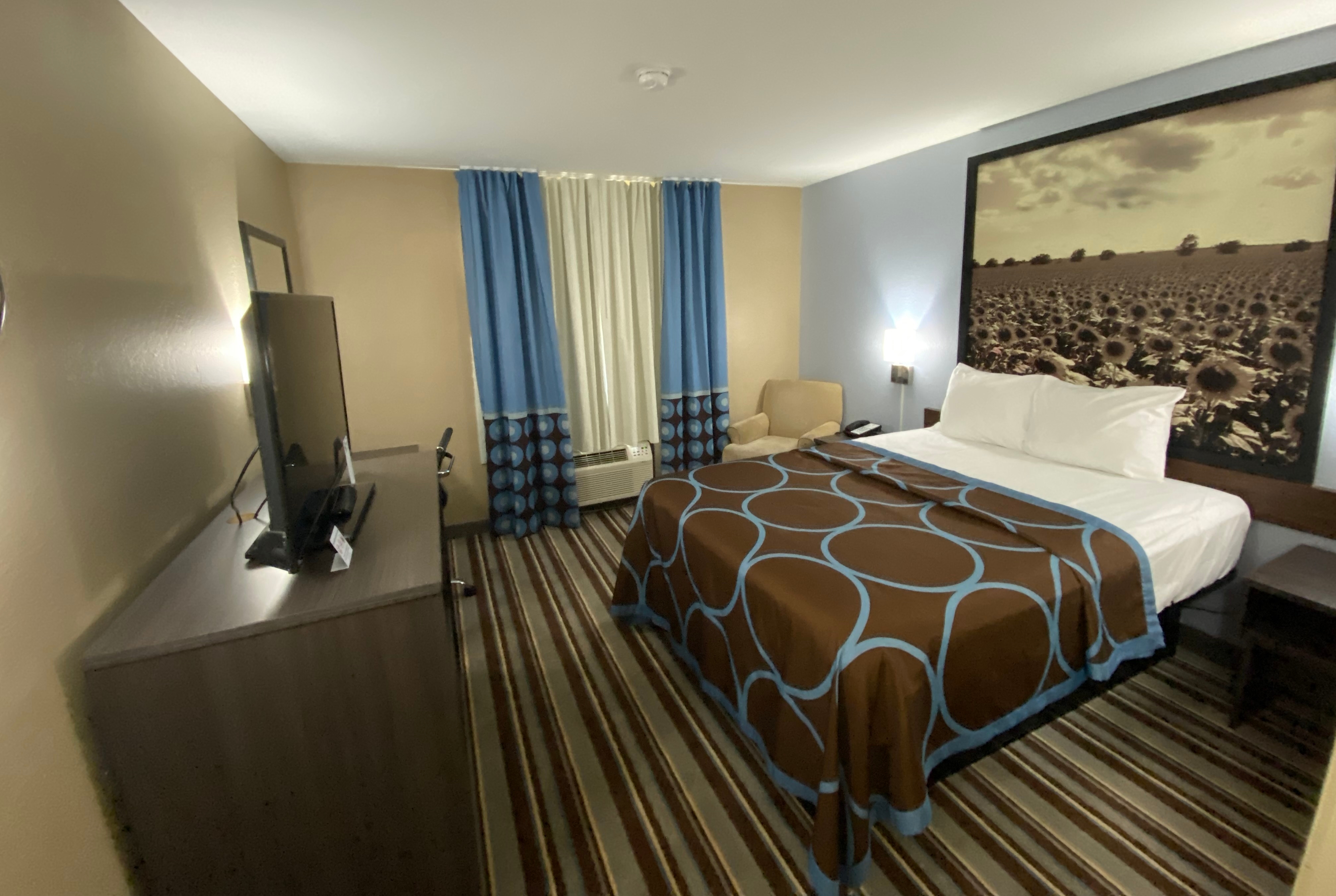 Guest room at the Super 8 by Wyndham Independence KS in Independence, Kansas