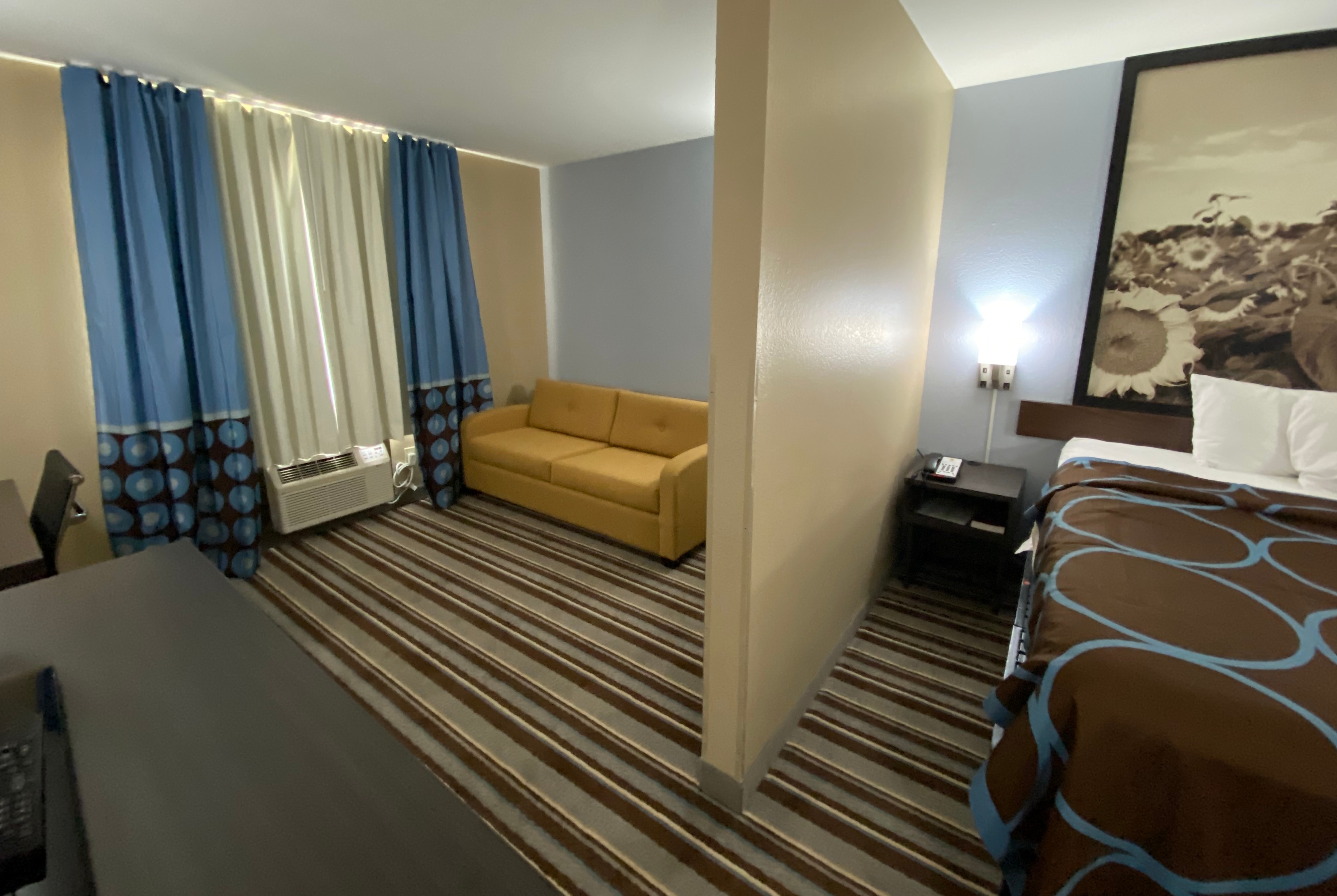 Guest room at the Super 8 by Wyndham Independence KS in Independence, Kansas