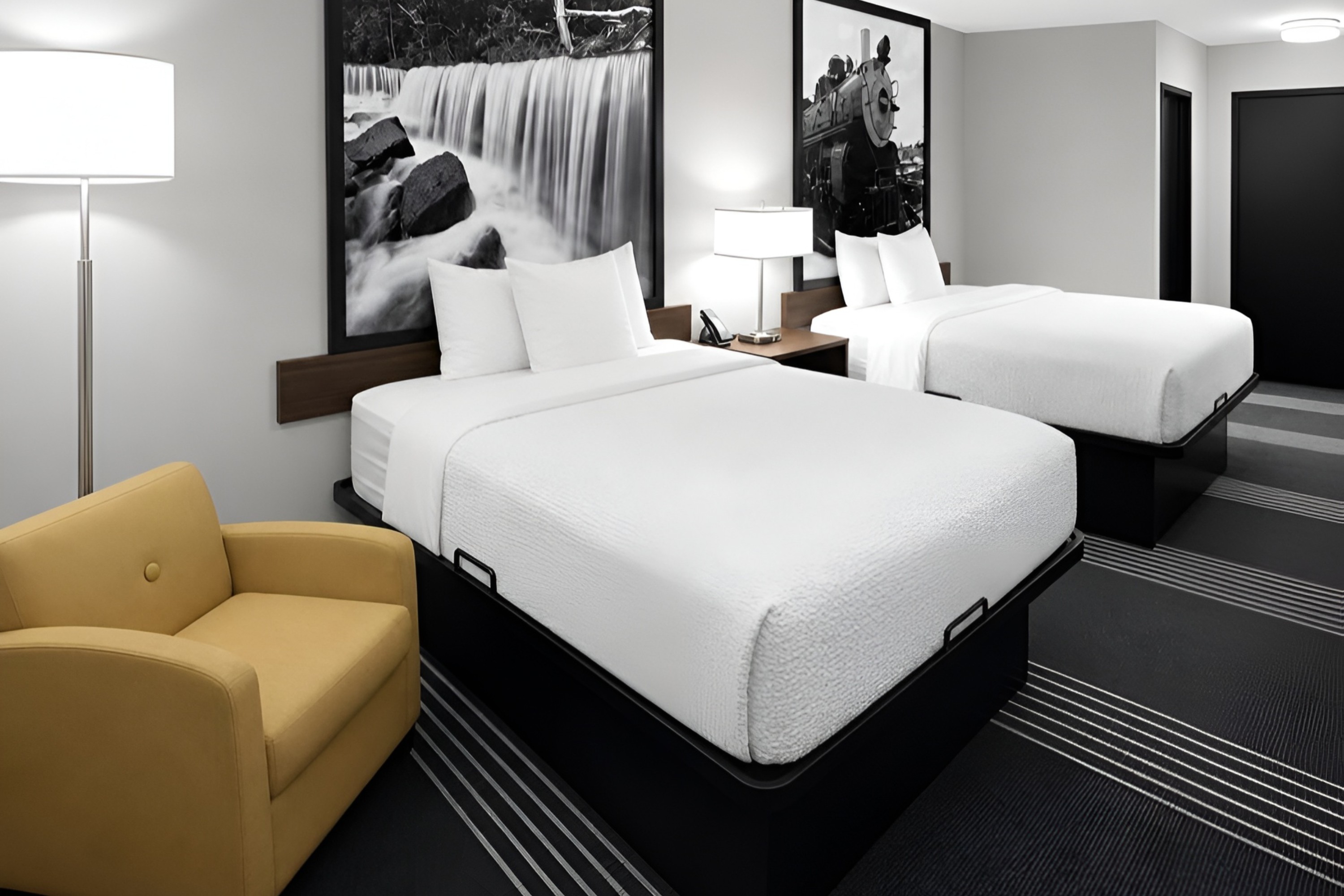 Guest room at the Super 8 by Wyndham Salina I-70 in Salina, Kansas