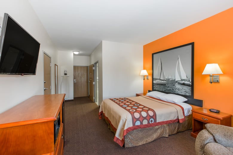 Guest room at the Super 8 Salina in Salina, Kansas