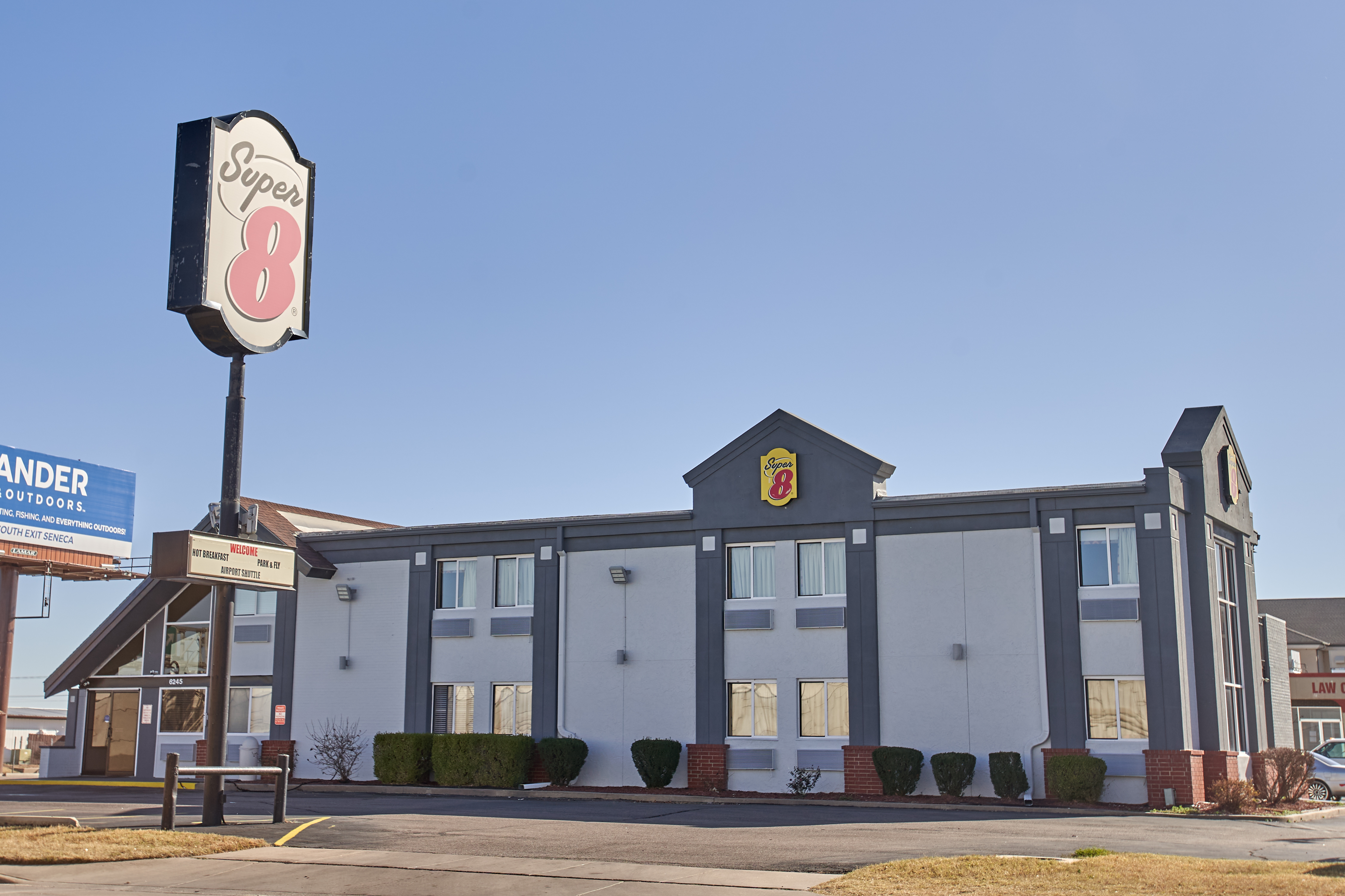 Exterior of Super 8 by Wyndham Wichita Airport hotel in Wichita, Kansas