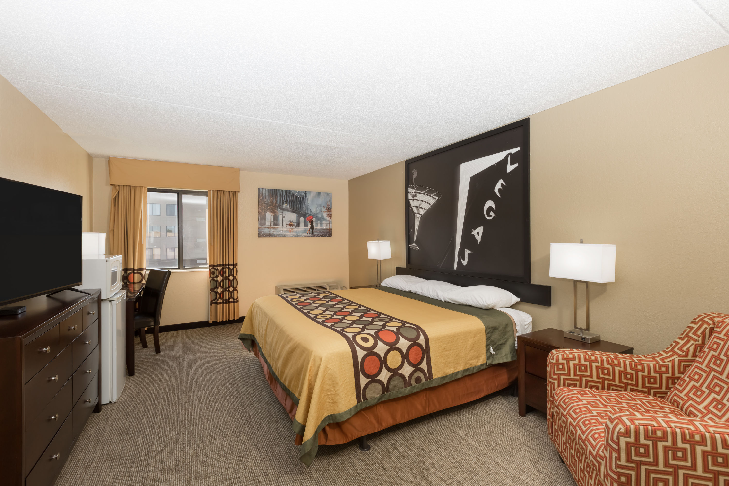 Guest room at the Super 8 by Wyndham Wichita North in Wichita, Kansas
