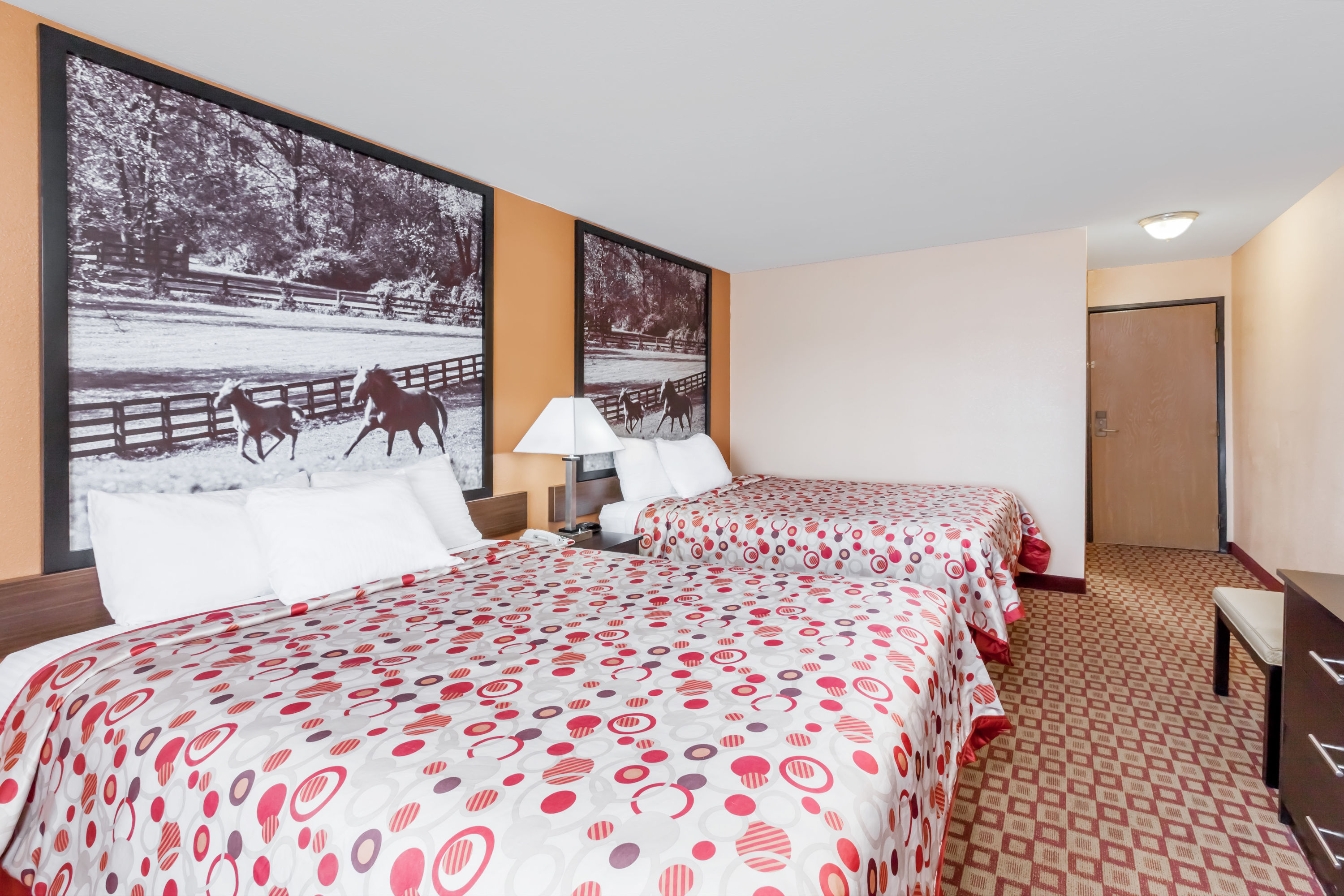 Guest room at the Super 8 by Wyndham, Bowling Green South in Bowling Green, Kentucky