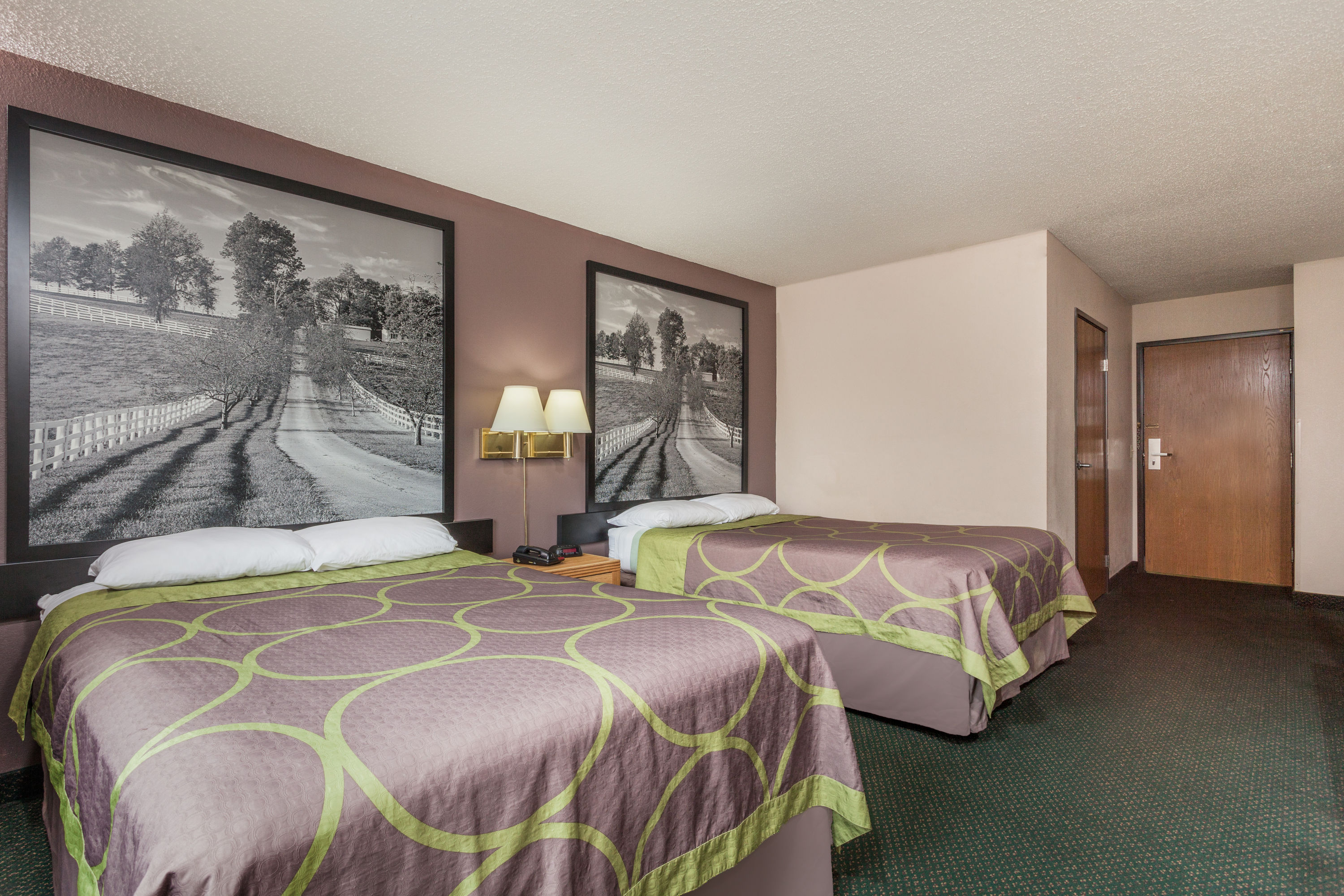 Guest room at the Super 8 by Wyndham Carrollton in Carrollton, Kentucky