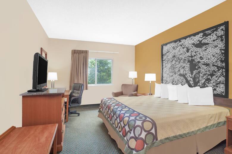 Guest room at the Super 8 Central City in Central City, Kentucky