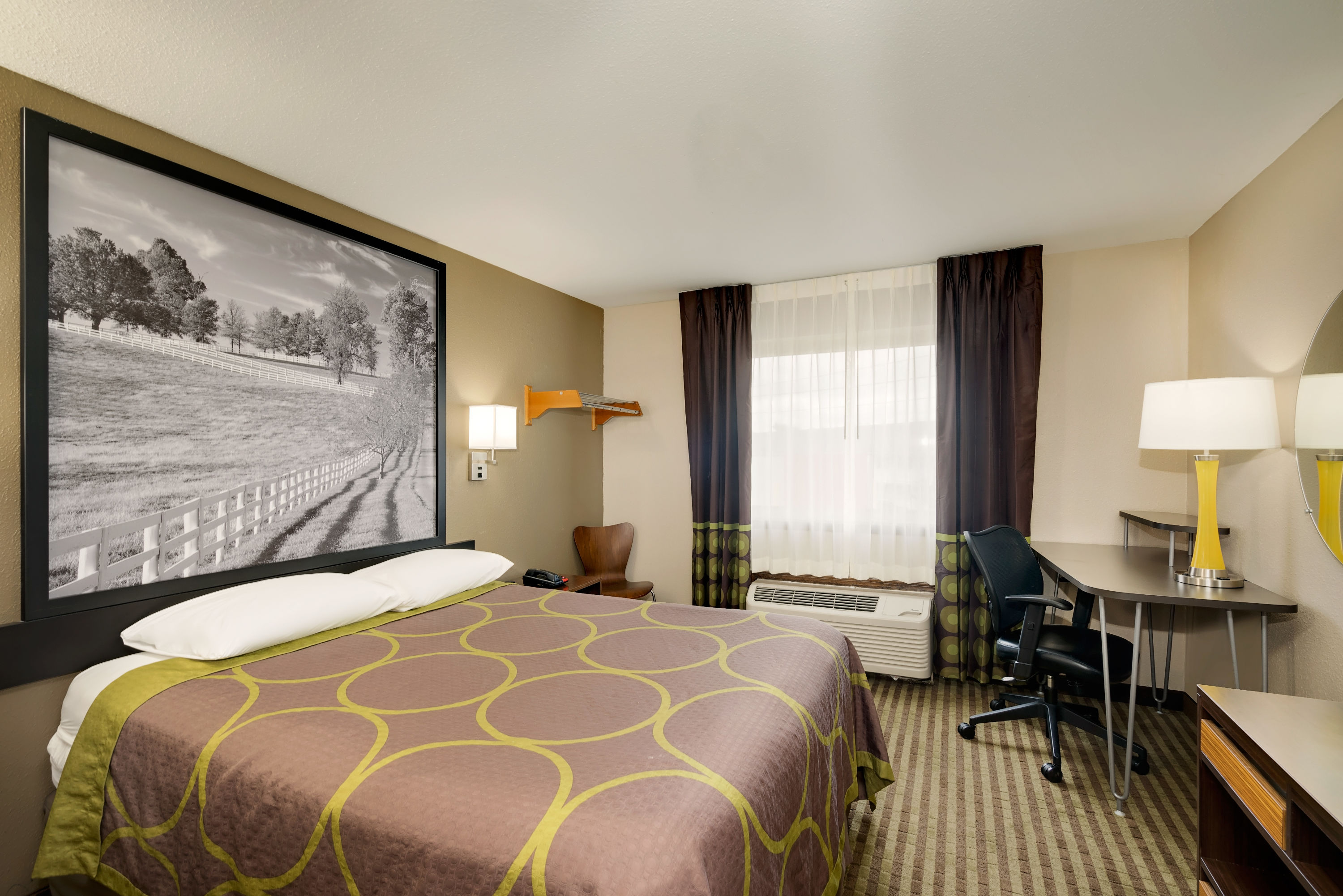 Guest room at the Super 8 by Wyndham Lexington/Hamburg Area in Lexington, Kentucky