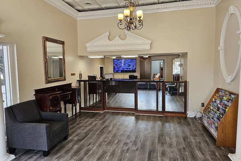 Super 8 Metairie hotel lobby in Metairie, Louisiana