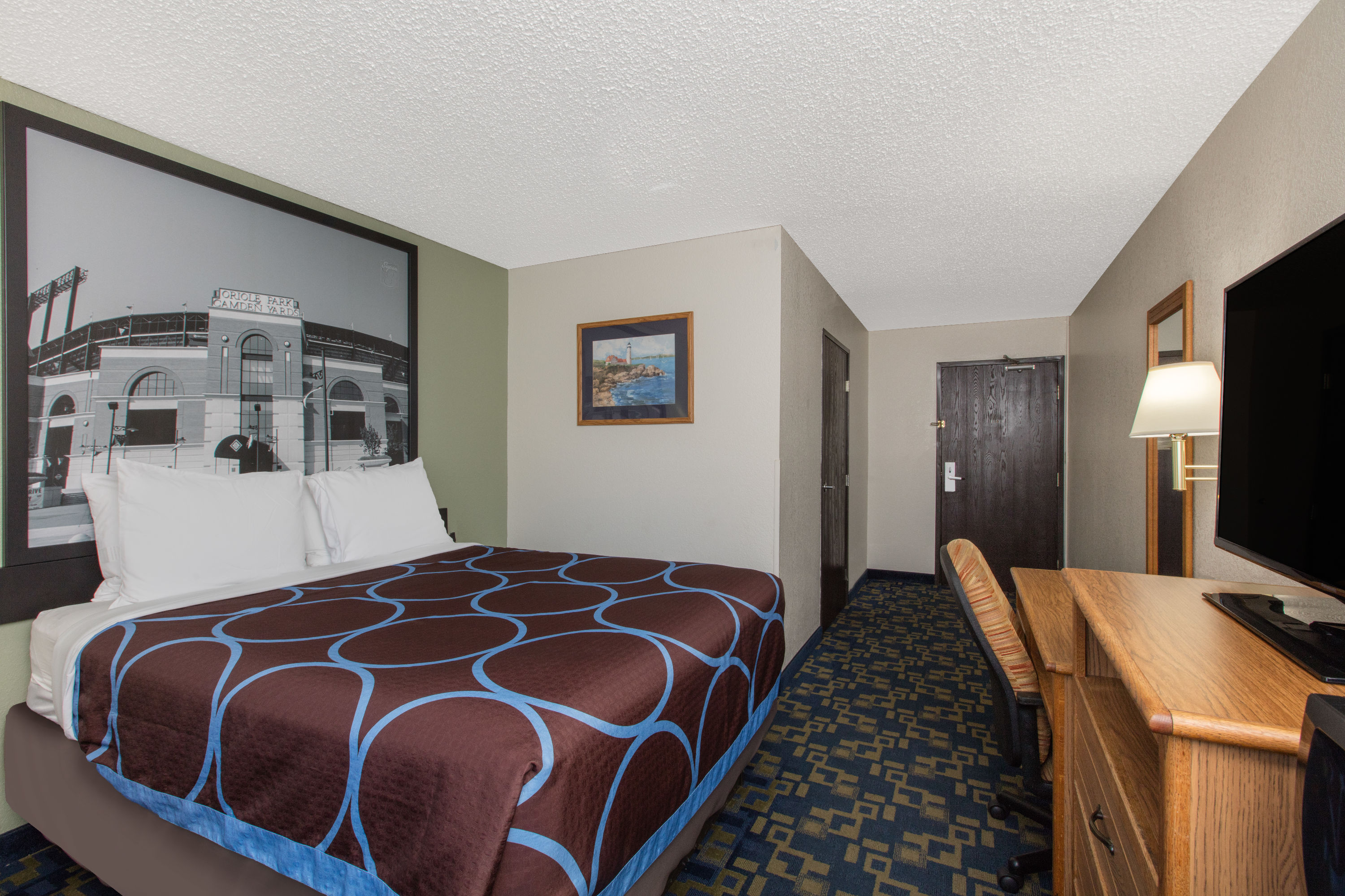 Guest room at the Super 8 by Wyndham Aberdeen MD in Aberdeen, Maryland
