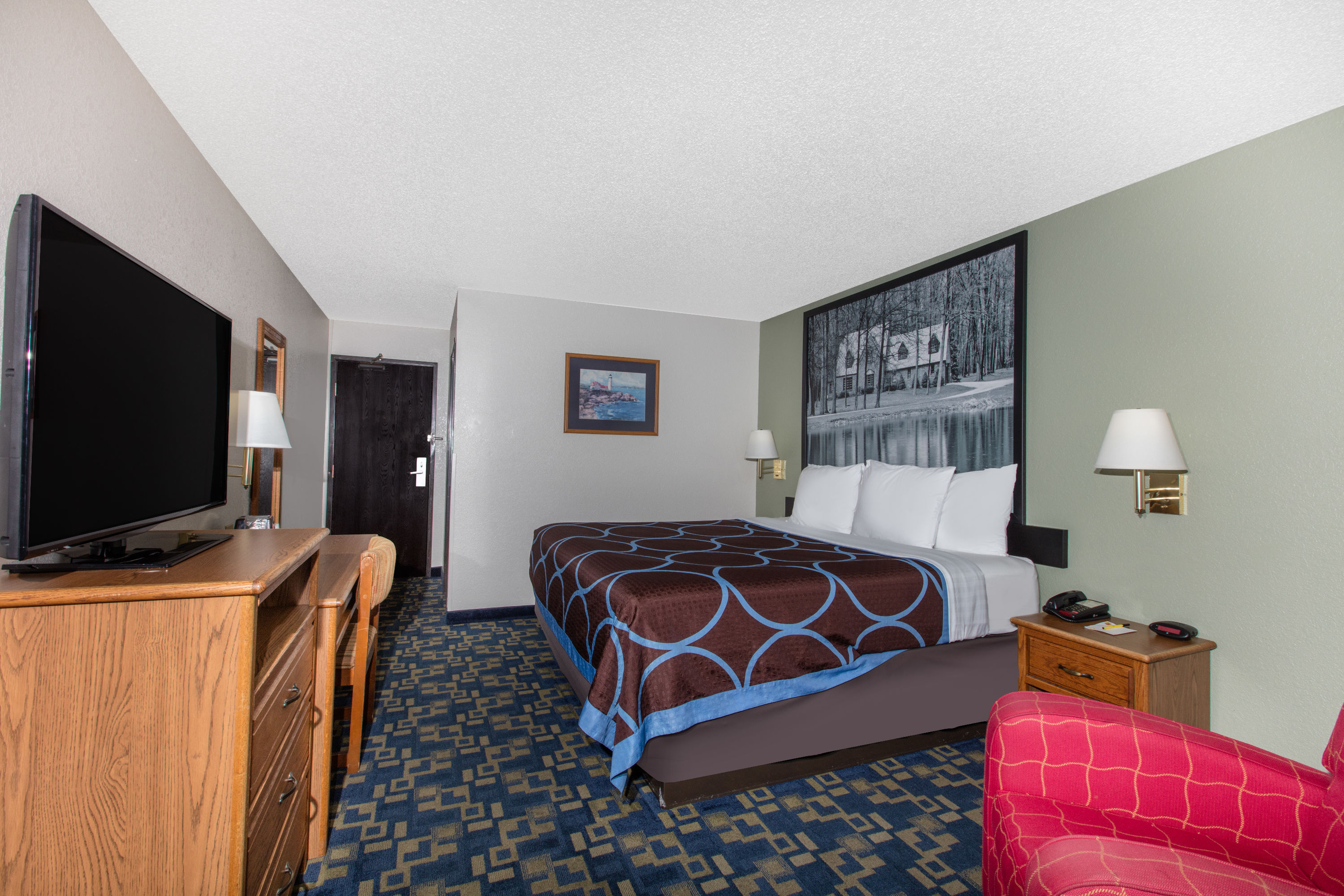 Guest room at the Super 8 by Wyndham Aberdeen MD in Aberdeen, Maryland