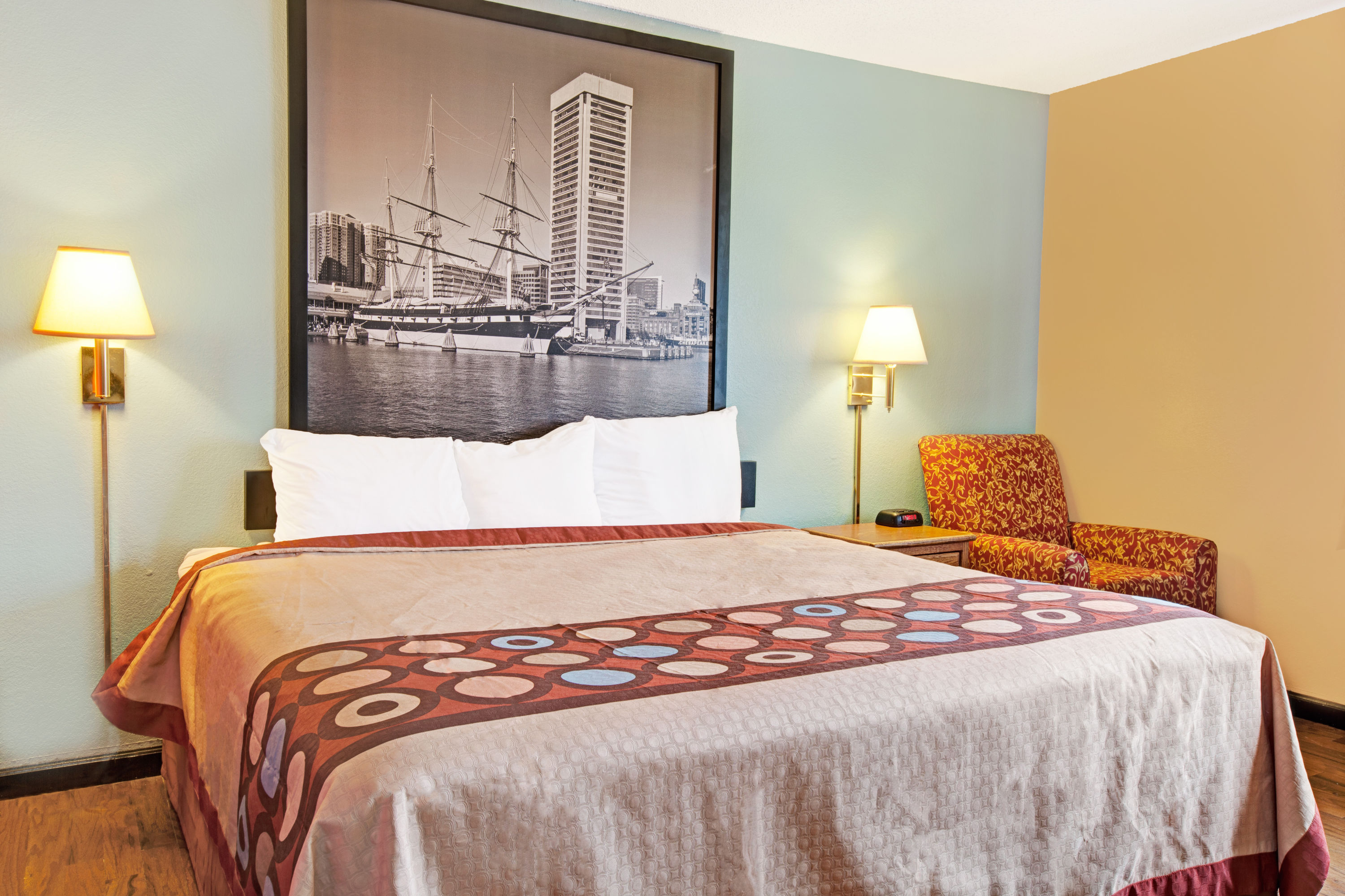 Guest room at the Super 8 by Wyndham Baltimore/Essex Area in Baltimore, Maryland