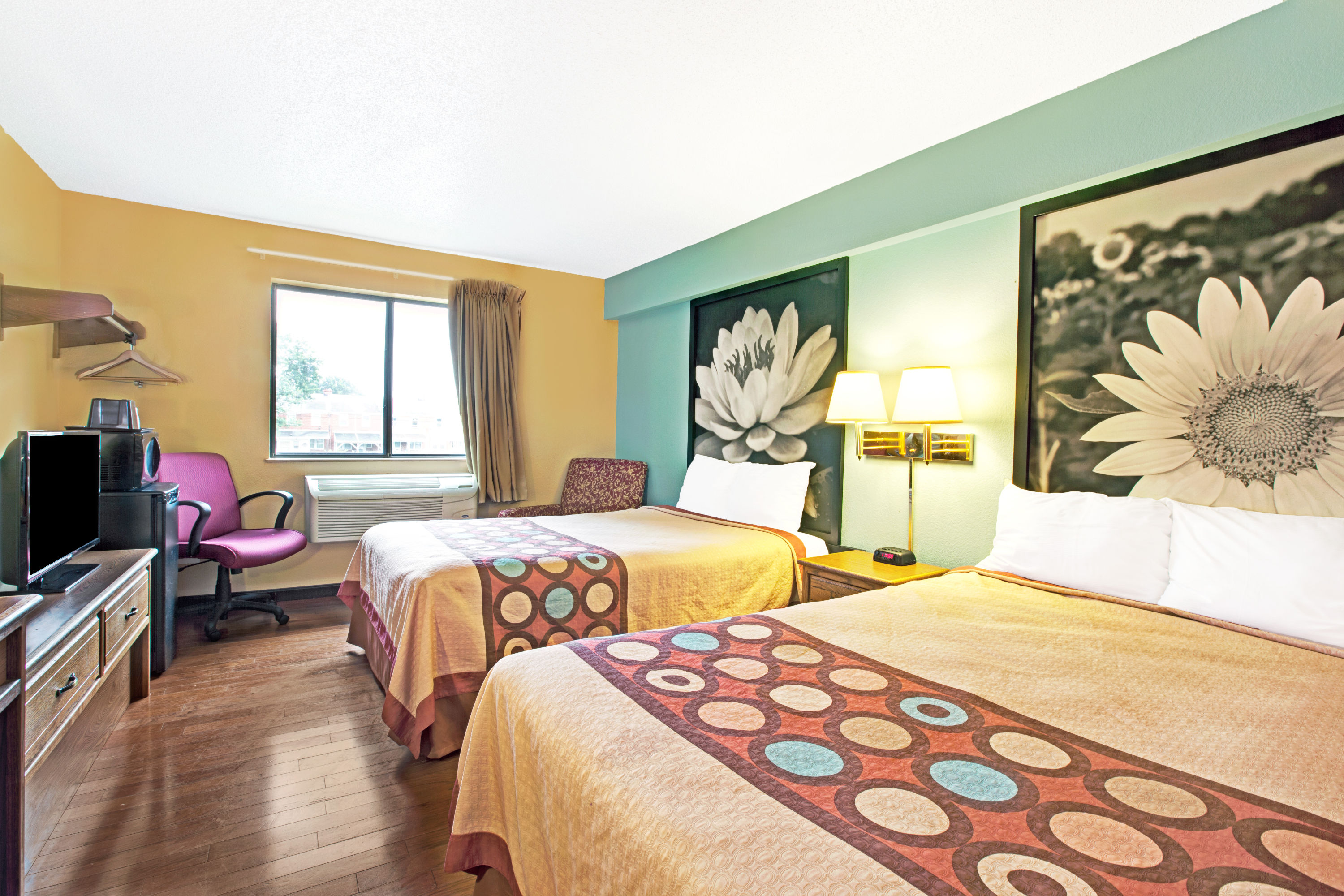 Guest room at the Super 8 by Wyndham Baltimore/Essex Area in Baltimore, Maryland
