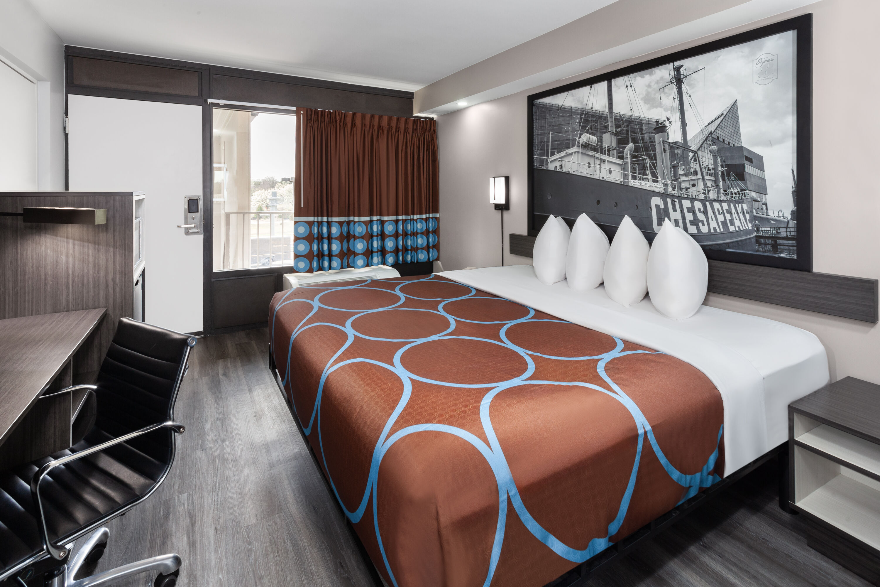 Guest room at the Super 8 by Wyndham Baltimore Northwest in Baltimore, Maryland