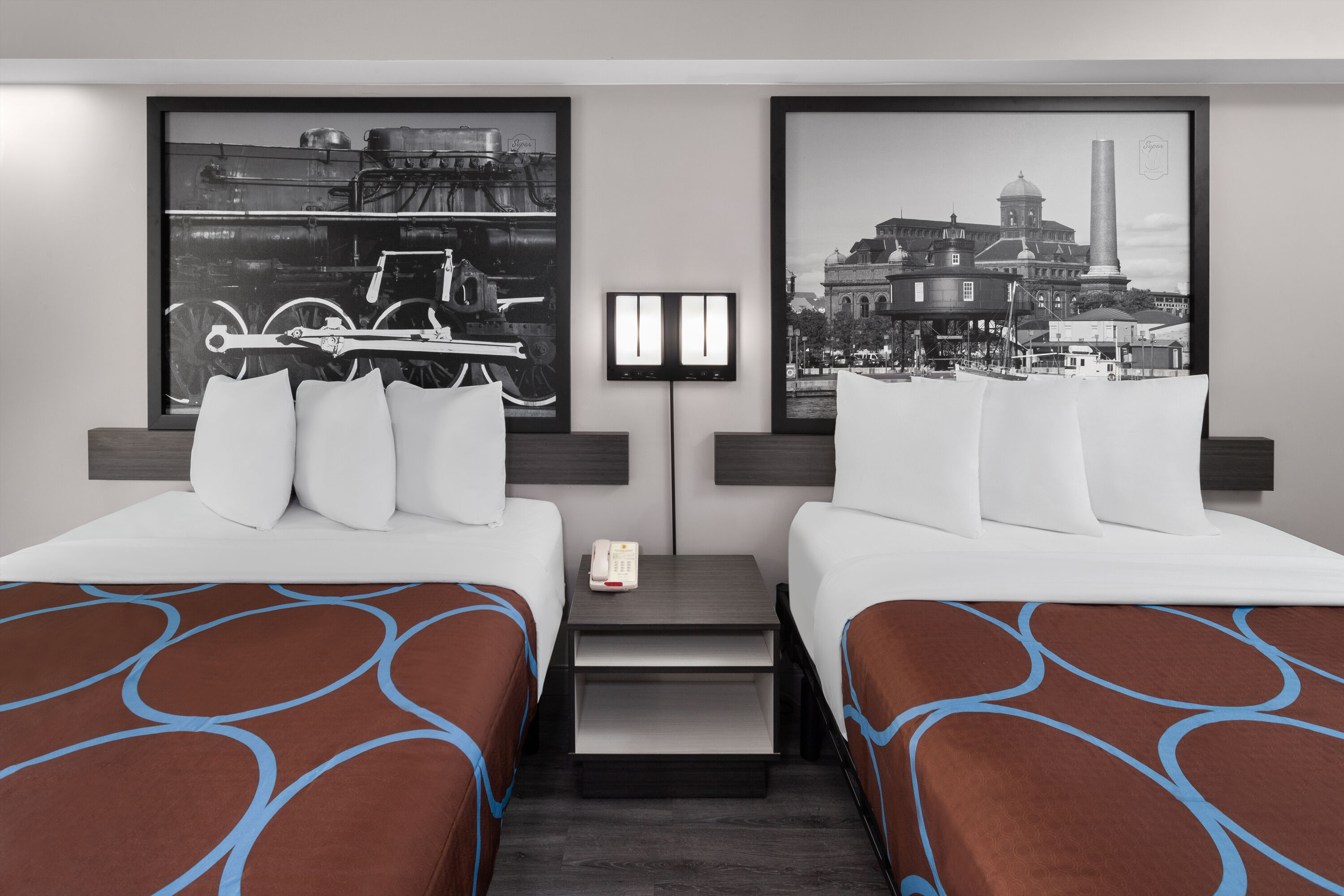 Guest room at the Super 8 by Wyndham Baltimore Northwest in Baltimore, Maryland