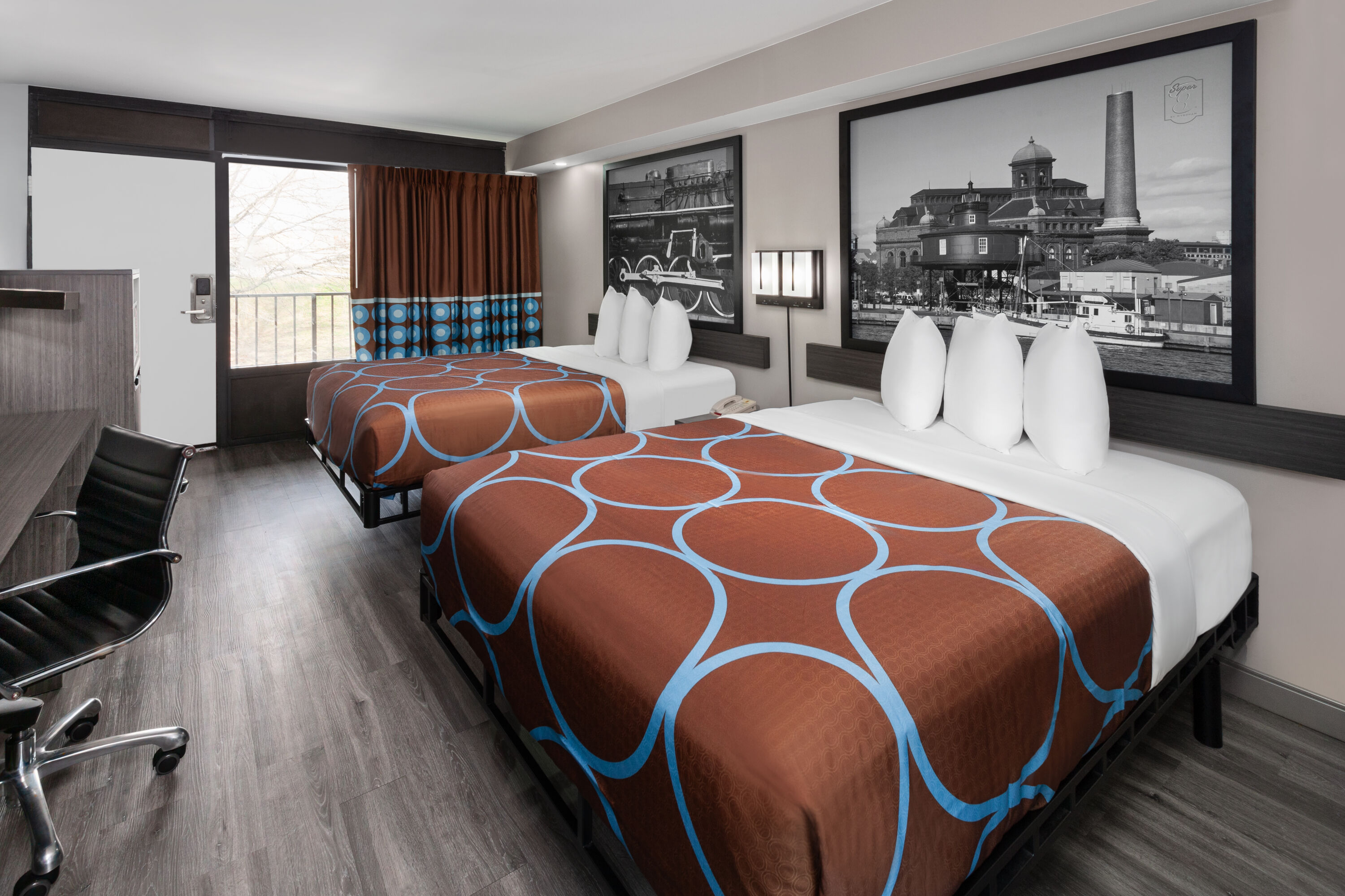 Guest room at the Super 8 by Wyndham Baltimore Northwest in Baltimore, Maryland