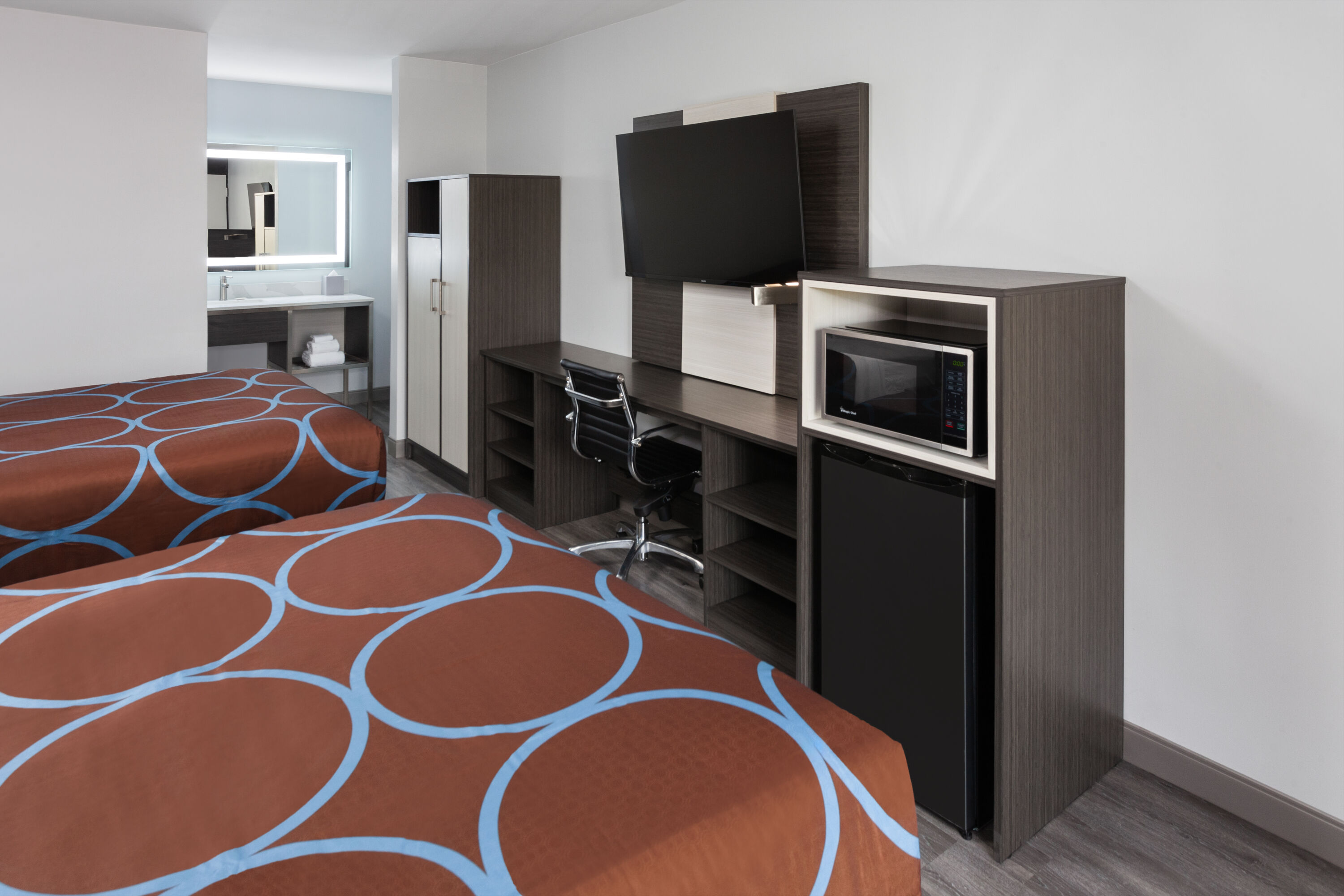 Guest room at the Super 8 by Wyndham Baltimore Northwest in Baltimore, Maryland