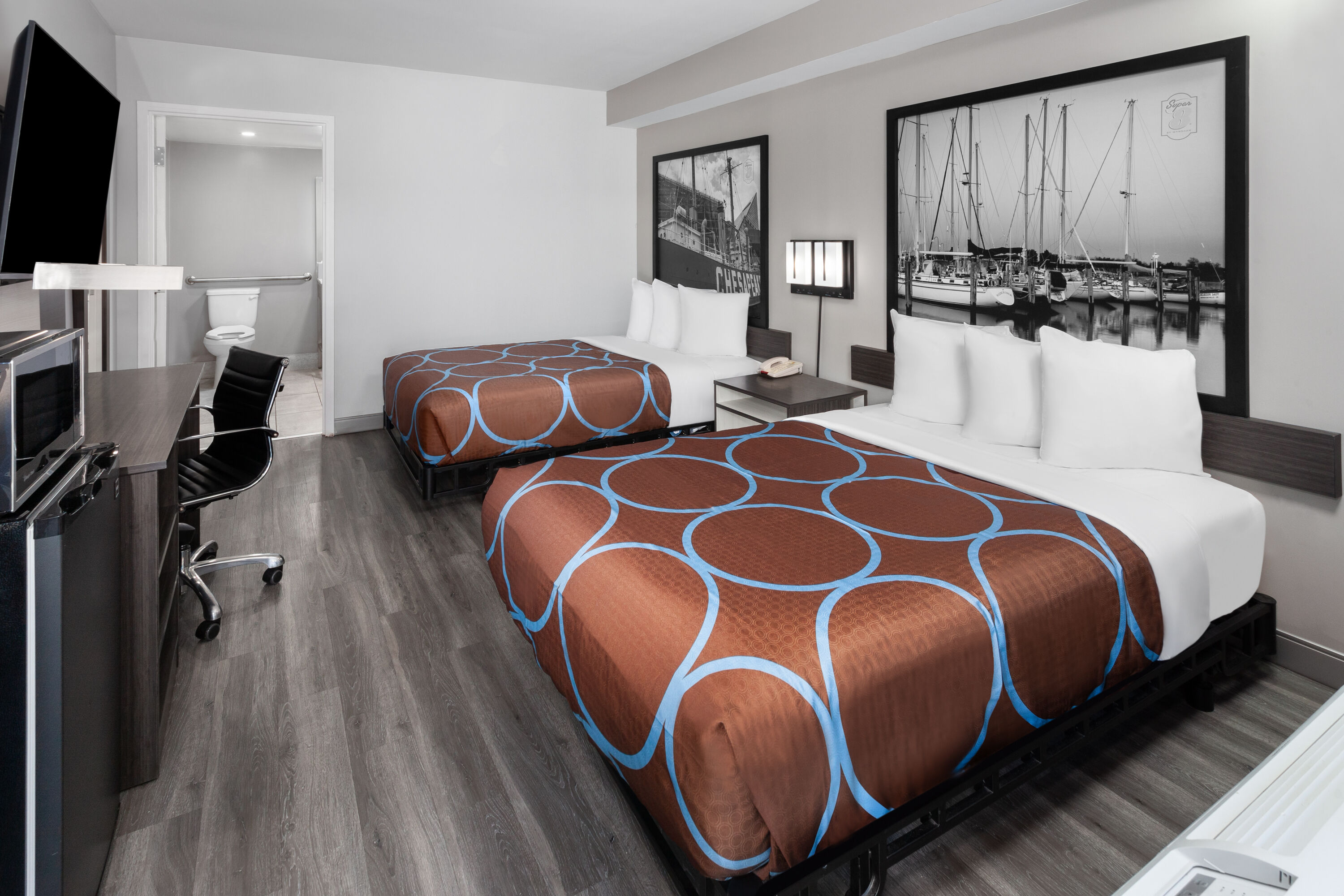 Guest room at the Super 8 by Wyndham Baltimore Northwest in Baltimore, Maryland