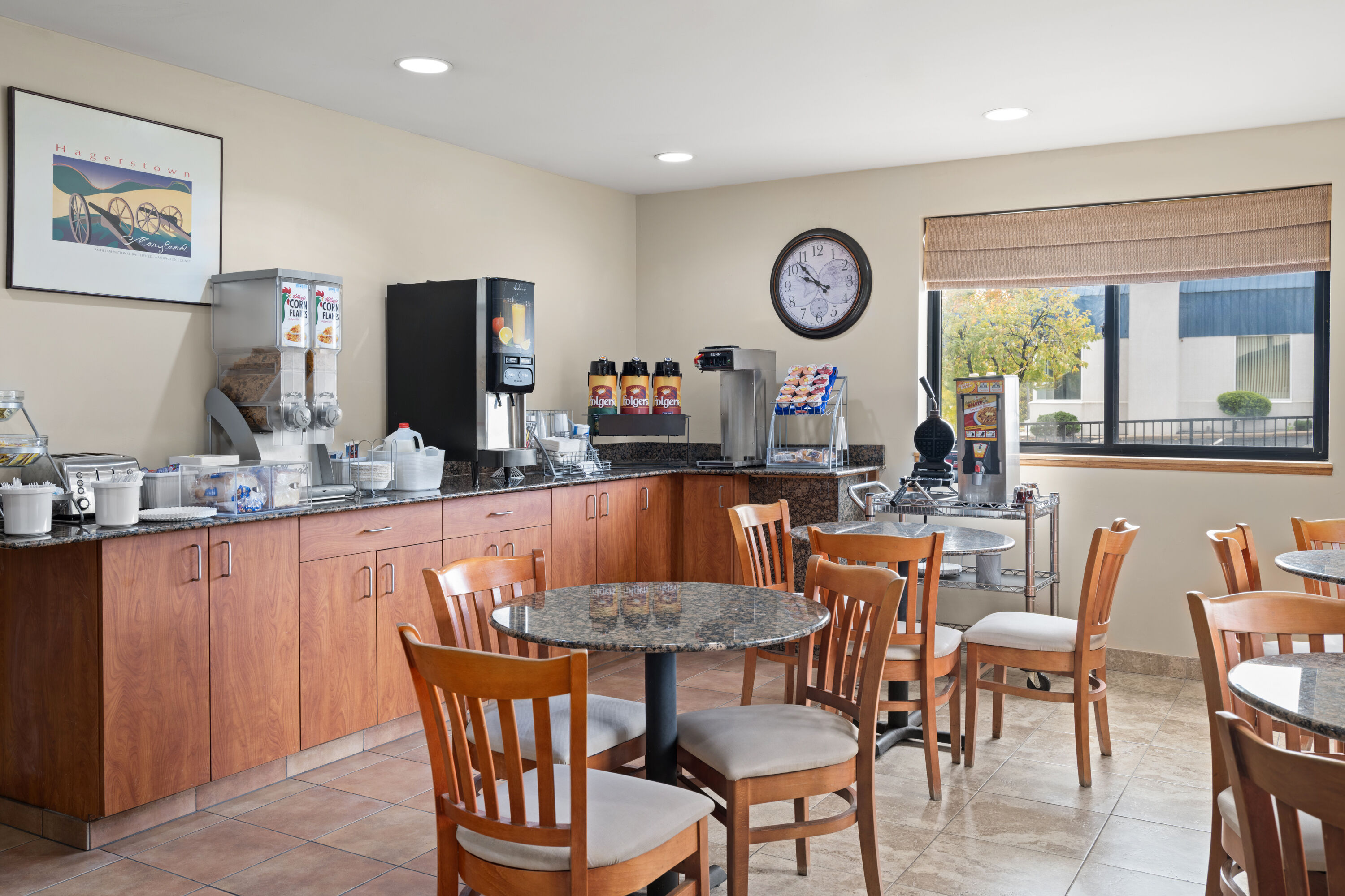 Free breakfast at Super 8 by Wyndham Hagerstown I-70 in Hagerstown, Maryland