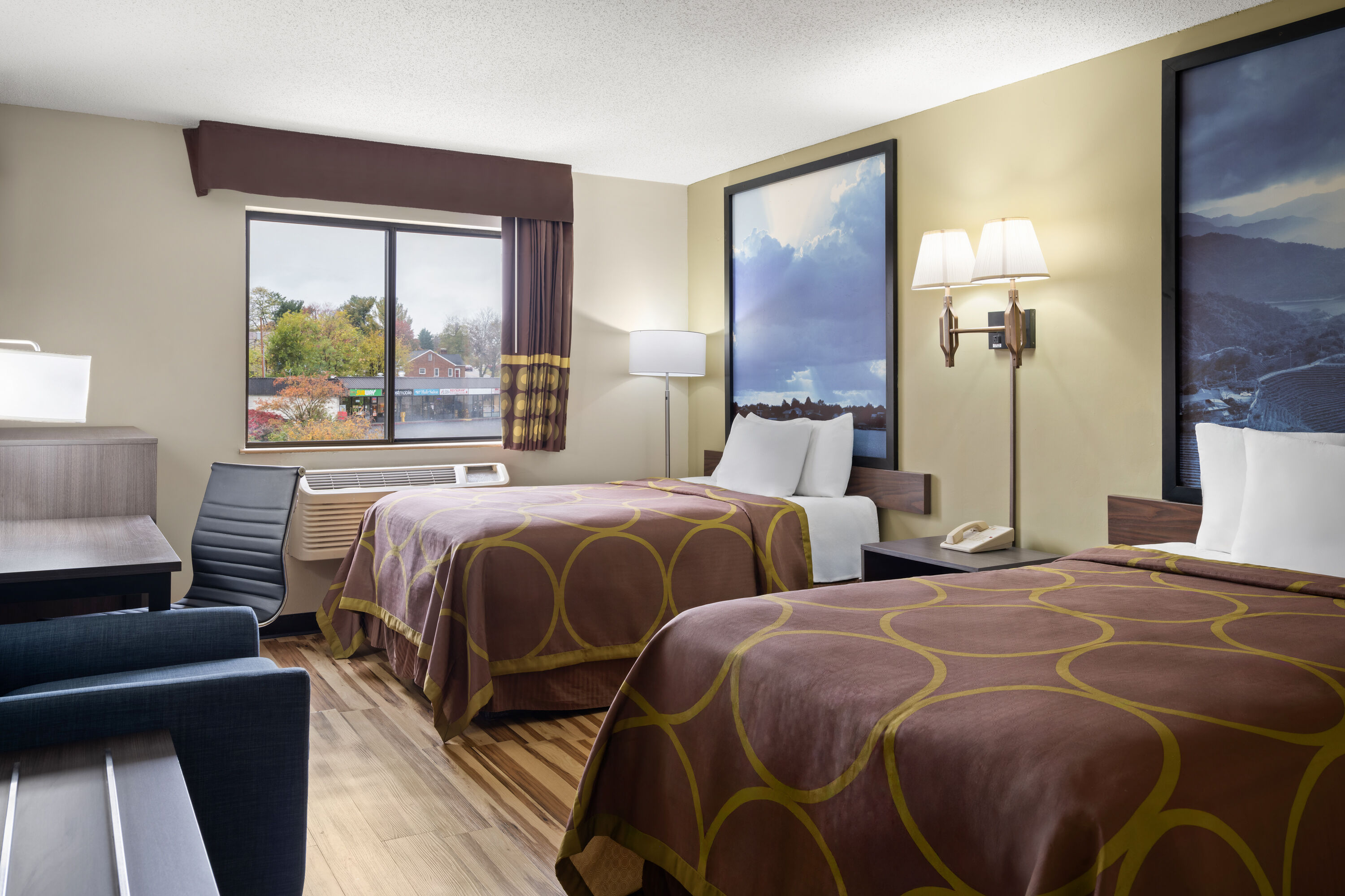 Guest room at the Super 8 by Wyndham Hagerstown I-70 in Hagerstown, Maryland