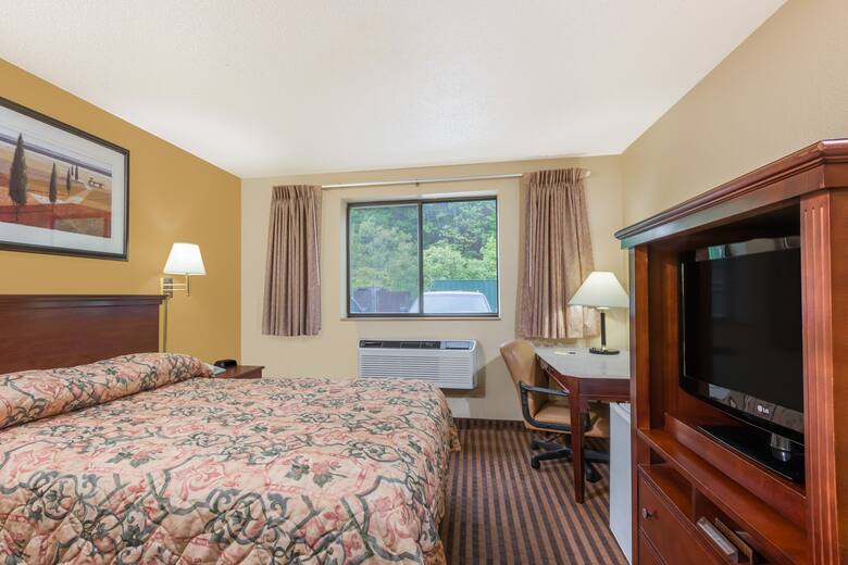 Guest room at the Super 8 La Vale/Cumberland Area in La Vale, Maryland